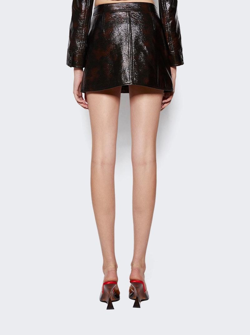 Courreges o1mle0824 Tortoise Vinyl Mini Skirt in Multicolor Size 25" / US 0 / IT 36 - 2 Thumbnail