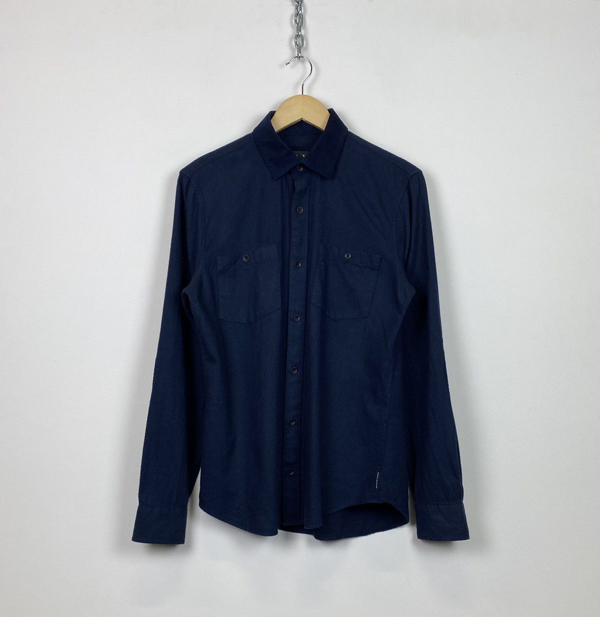Armani Armani Exchange Fitted Casual Shirt Buttons-Up Luxury Brand Size US M / EU 48-50 / 2 - 1 Thumbnail