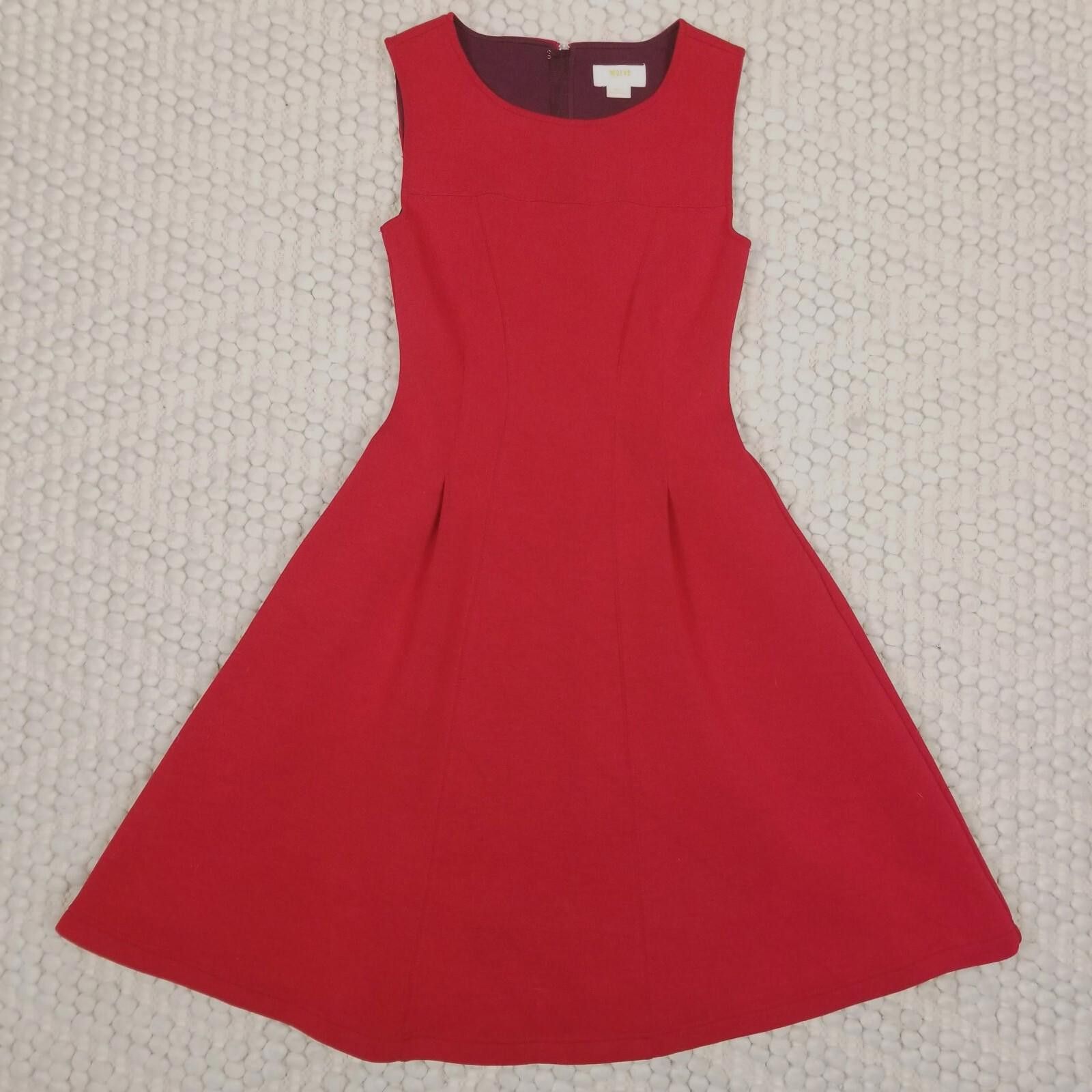 Anthropologie Maeve Debutante Fit and Flare Dress Red Sz Small Size S / US 4 / IT 40 - 7 Thumbnail