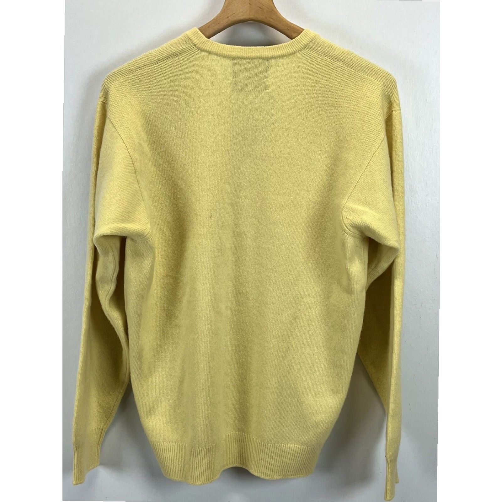 Vintage VINTAGE Merry Britches Mens Cashmere Sweater Yellow V-Neck Medium M/L Size US M / EU 48-50 / 2 - 2 Thumbnail