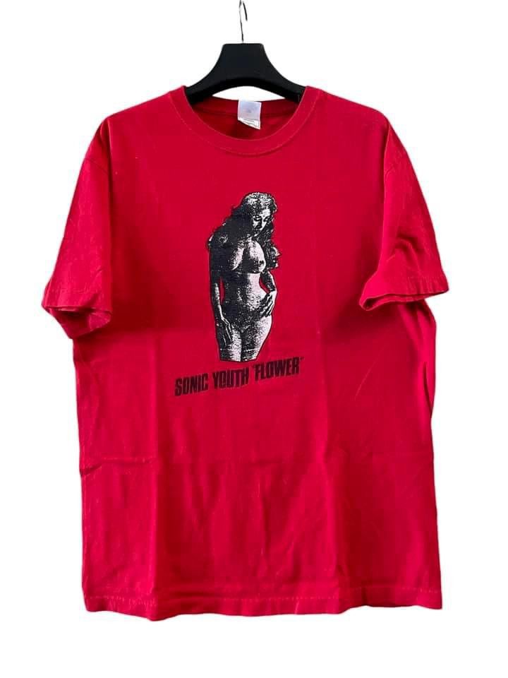 Sonic Youth 'Flower' Tシャツ 90s Sonic Youth Flower Mens T Shirt Size L 80 90'S Vintage Rare