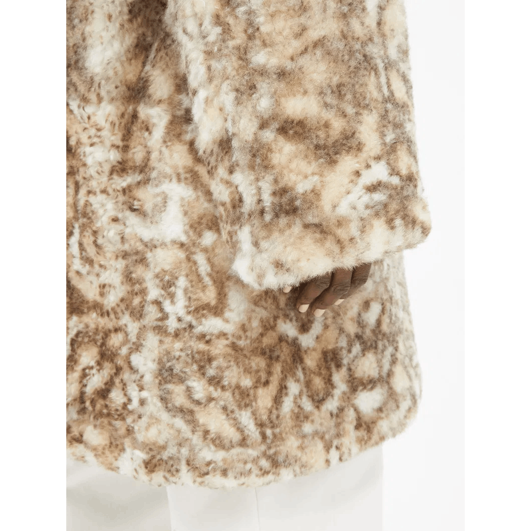 RAEY Raey Wildcat Print Shearling Lambskin Car Coat Size L / US 10 / IT 46 - 6 Thumbnail