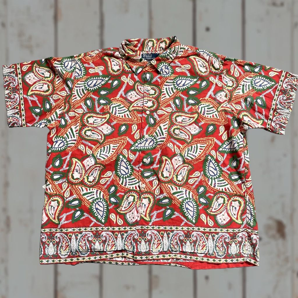 Polo Ralph Lauren Vintage Polo Ralph Lauren Caldwell Aloha Pattern Paisley Print Loop Collar Shirt Size US XL / EU 56 / 4 - 1 Thumbnail