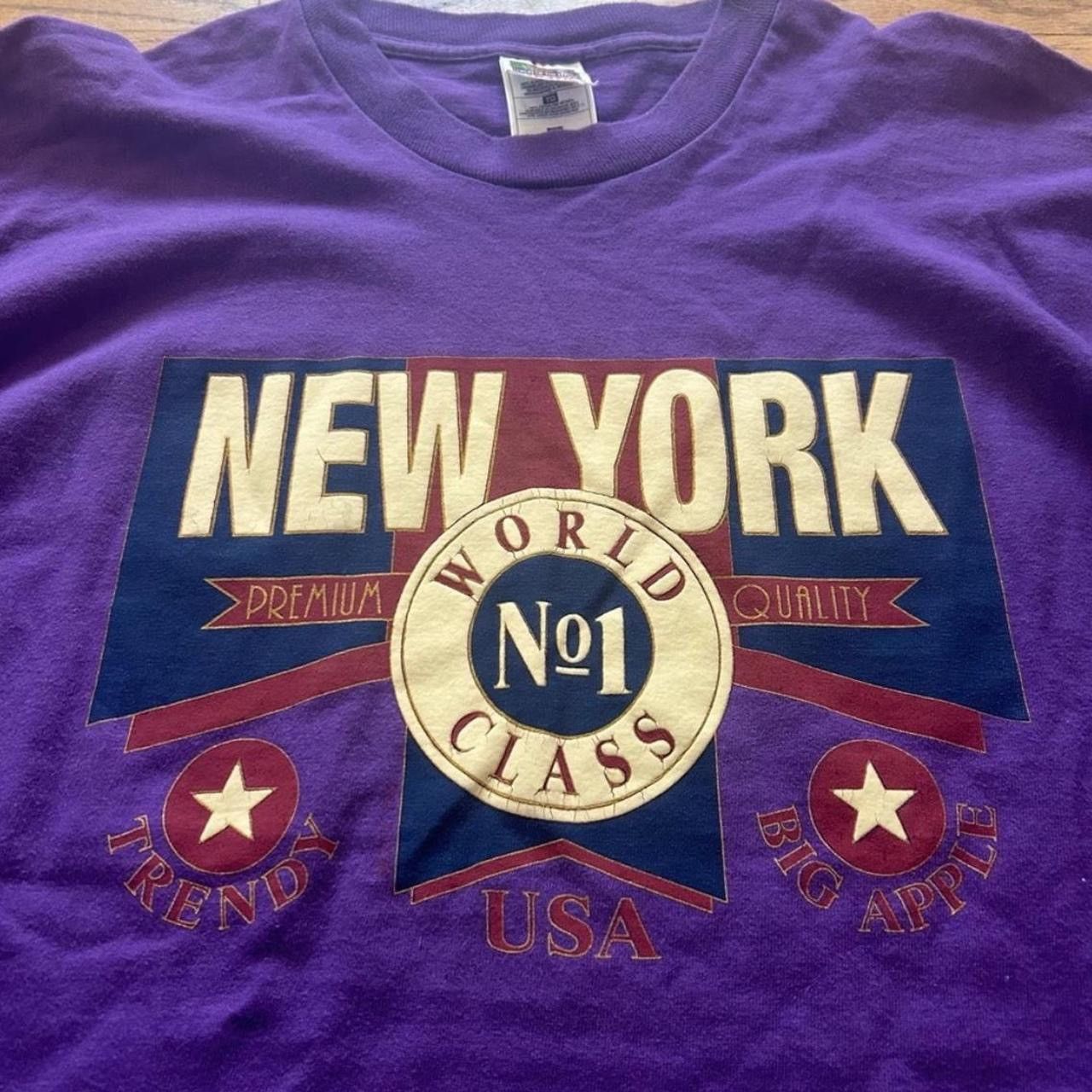 Vintage Vintage Y2K New York City "World Class"" Tee Size US XL / EU 56 / 4 - 2 Thumbnail