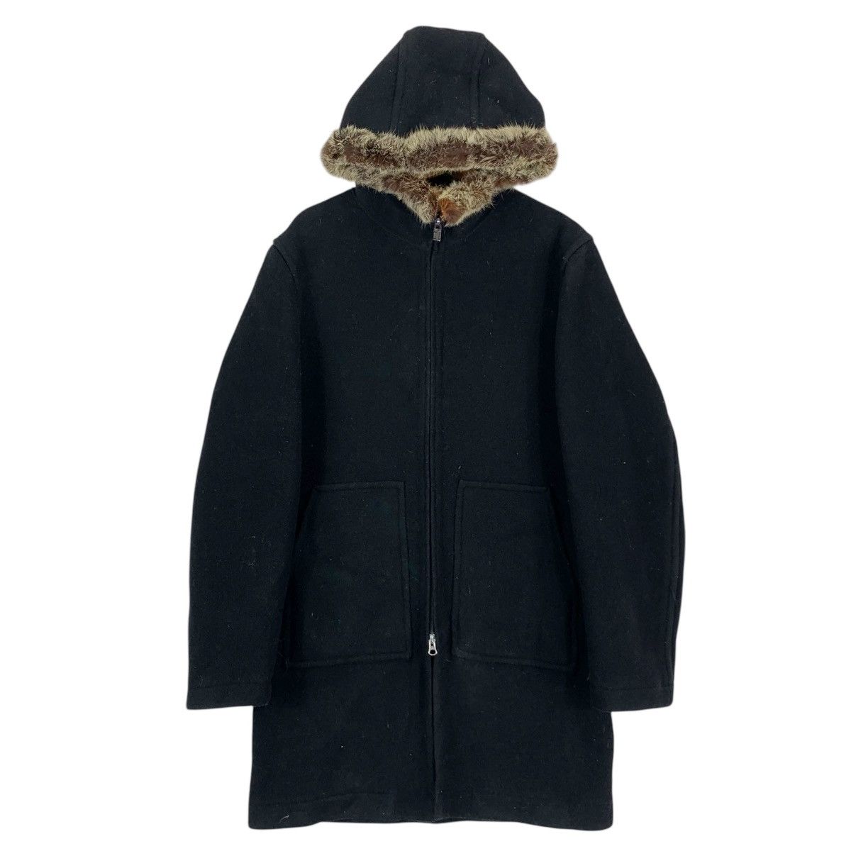 PPFM Vintage PPFM Long Heavy Coat with Fur Hoodie Size US M / EU 48-50 / 2 - 1 Thumbnail