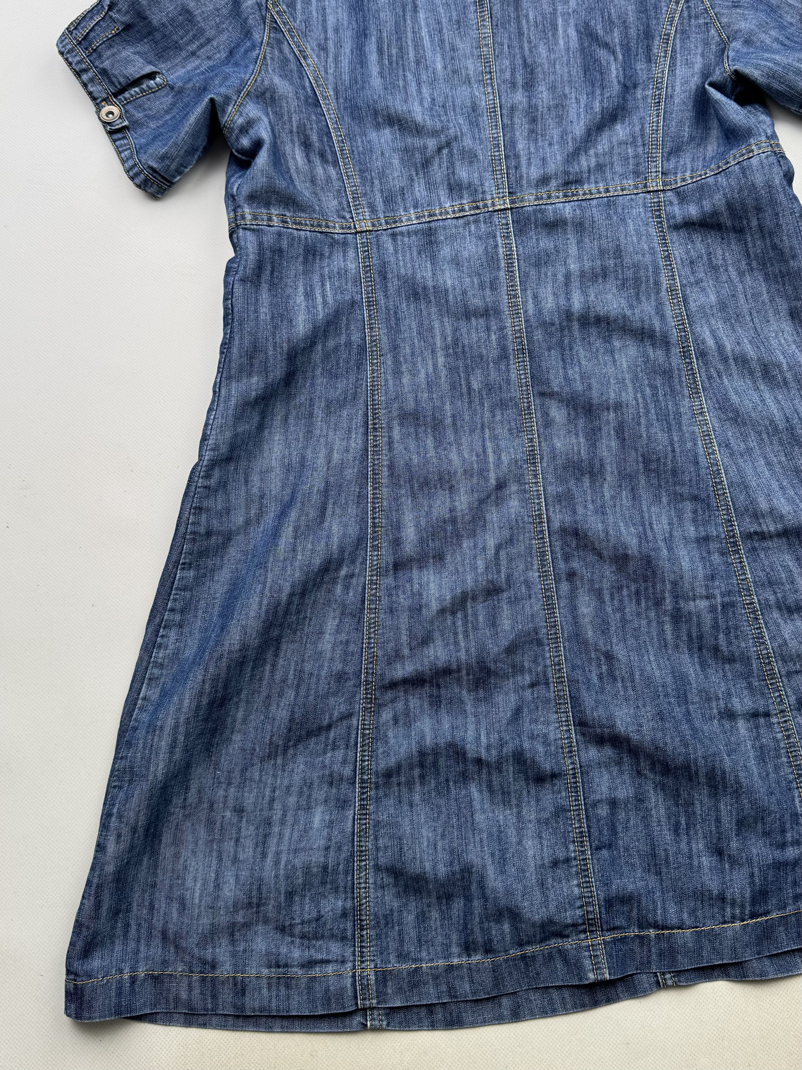 Vintage 00's Flared Denim Dress B347(V452)E2 Size M / US 6-8 / IT 42-44 - 8 Thumbnail