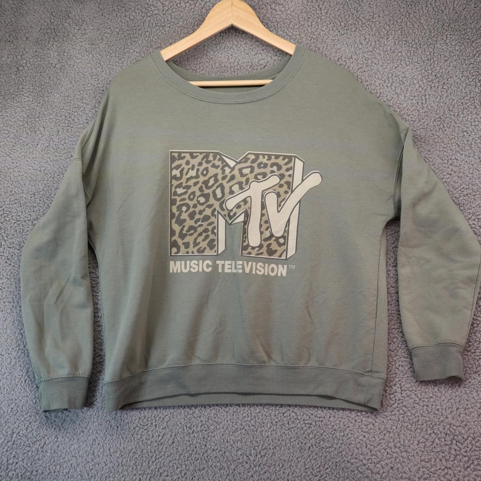 Other MTV Sweatshirt Womens Size Large Green Logo Crewneck Retro Size L / US 10 / IT 46 - 1 Thumbnail