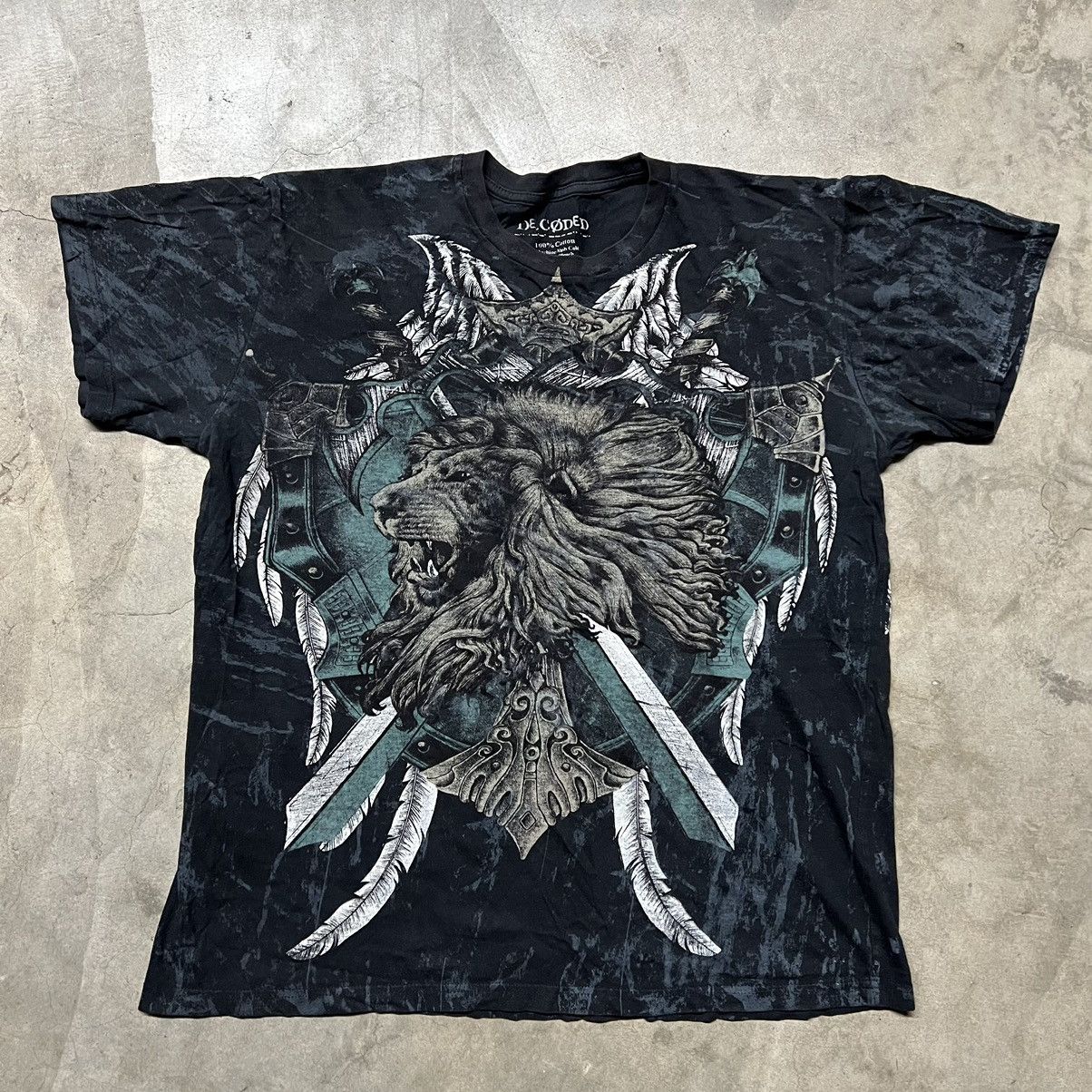 Affliction × Ed Hardy × Southpole Vintage Y2K Decoded AOP Graphic T-Shirt Size US L / EU 52-54 / 3 - 2 Thumbnail