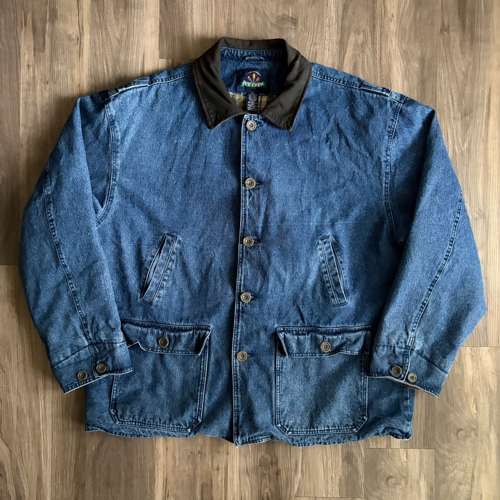 Ivy Crew × Vintage Vintage Denim Barn Chore Jacket Coat Men's Size 2XL Flannel Size US XXL / EU 58 / 5 - 6 Thumbnail