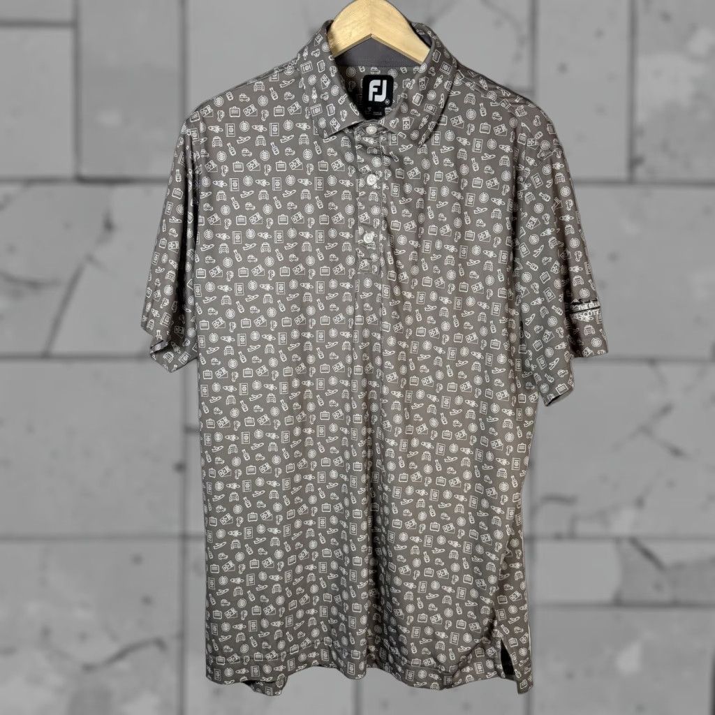 Footjoy FootJoy Mens Gray Athletic Polo Shirt Medium Travel Golf Size US M / EU 48-50 / 2 - 1 Thumbnail