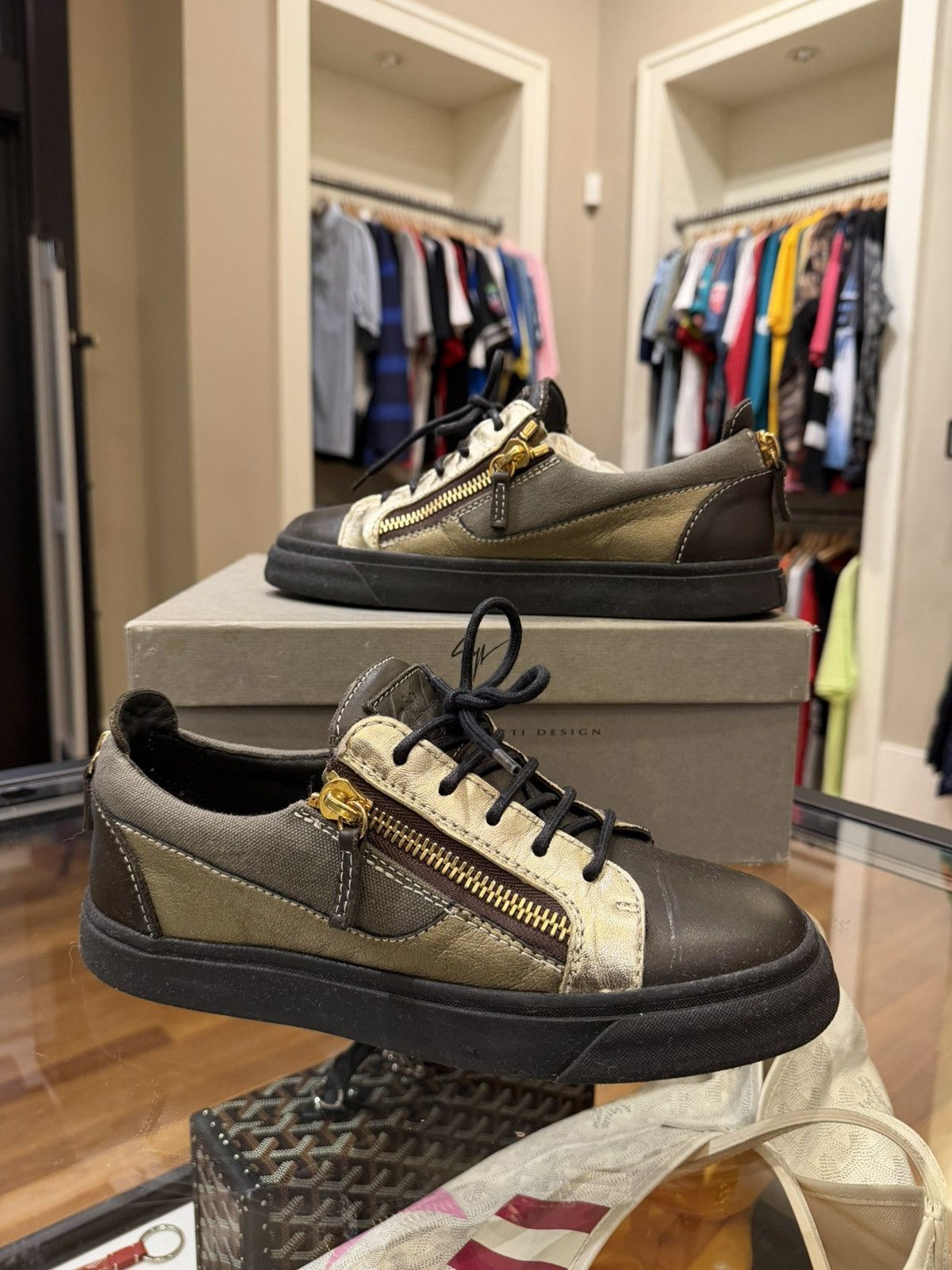 Giuseppe Zanotti Giuseppe Zanotti Frankie Low Top Leather Sneaker Size US 8 / IT 38 - 1 Thumbnail