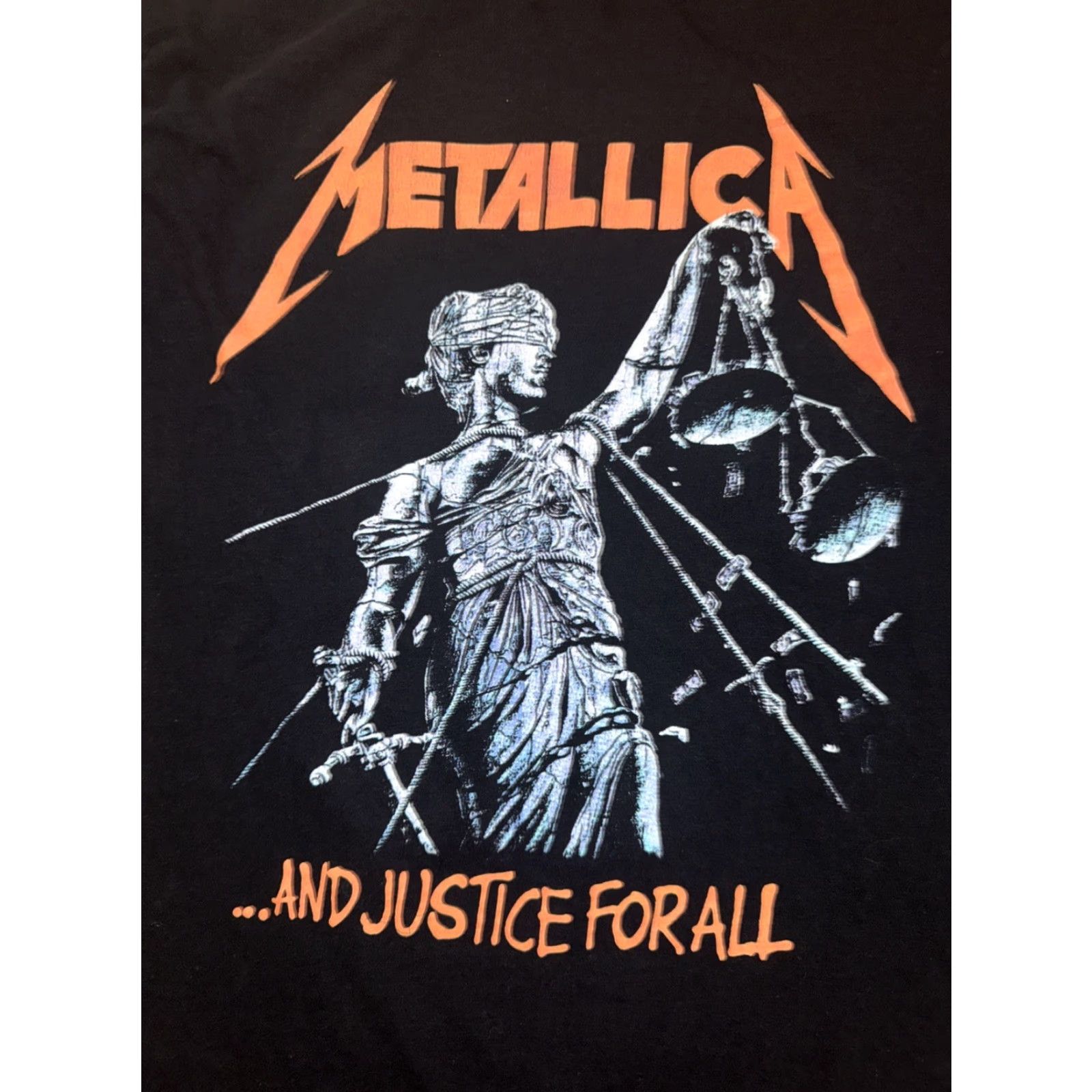 Vintage VINTAGE Metallica …And Justice For All Graphic T-Shirt Black M Mens Medium 19x26 Band Tee Size US M / EU 48-50 / 2 - 2 Thumbnail