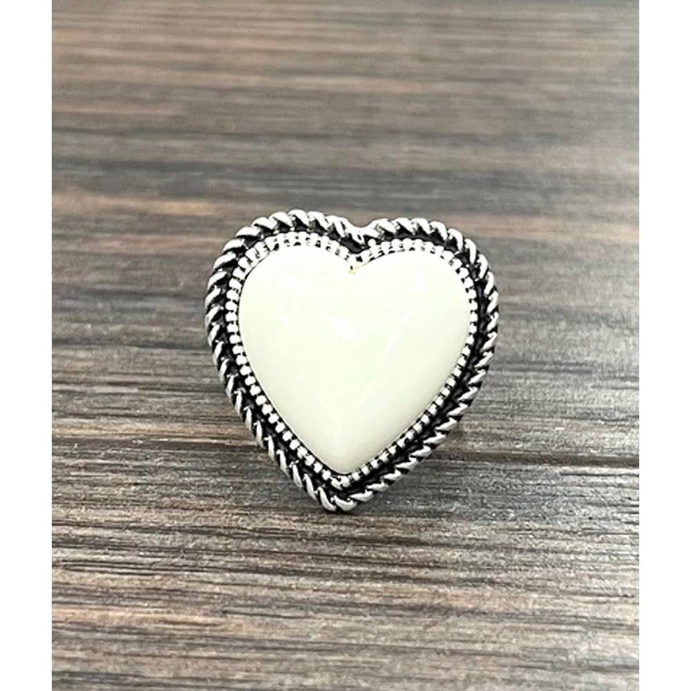 Other Boho Southwestern Heart White Turquoise Adjustable Statement Size ONE SIZE - 1 Thumbnail