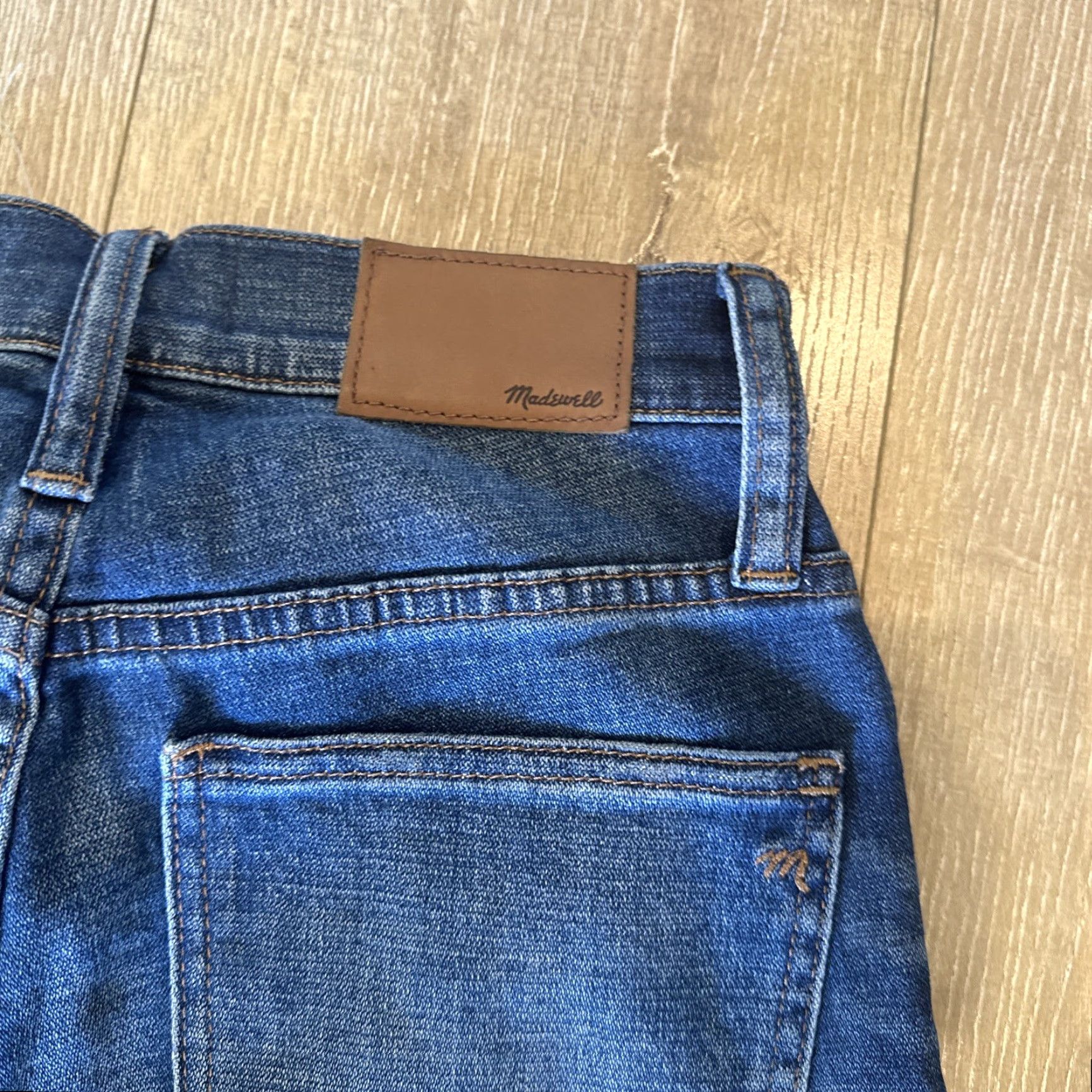Madewell Madewell Cali Demi Boot Women's Jeans 25 Mid Rise Blue Stretch Raw Hem Chewed Size 42" / US 20 - 8 Thumbnail