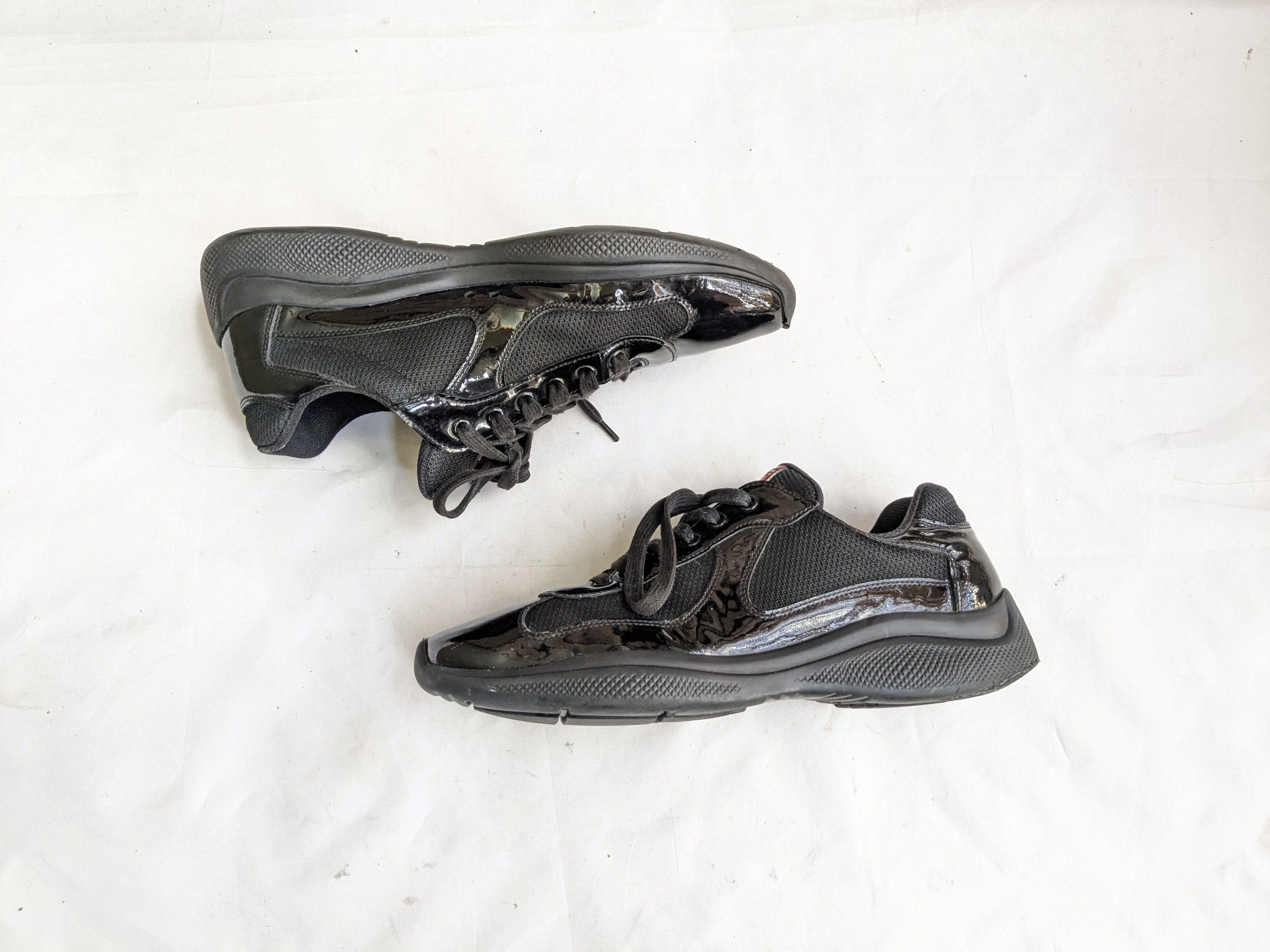 Prada Prada Sneakers Black Patent Leather Red 10 Lo Tops Size US 10 / EU 43 - 4 Thumbnail