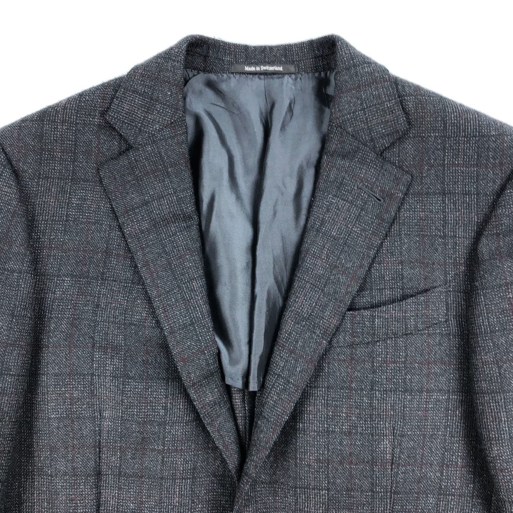 Ermenegildo Zegna Ermenegildo Zegna Blazer Wool Cashmere Mila Glen Check 38R Notch Two-Button Mens мод Size 38R - 3 Thumbnail