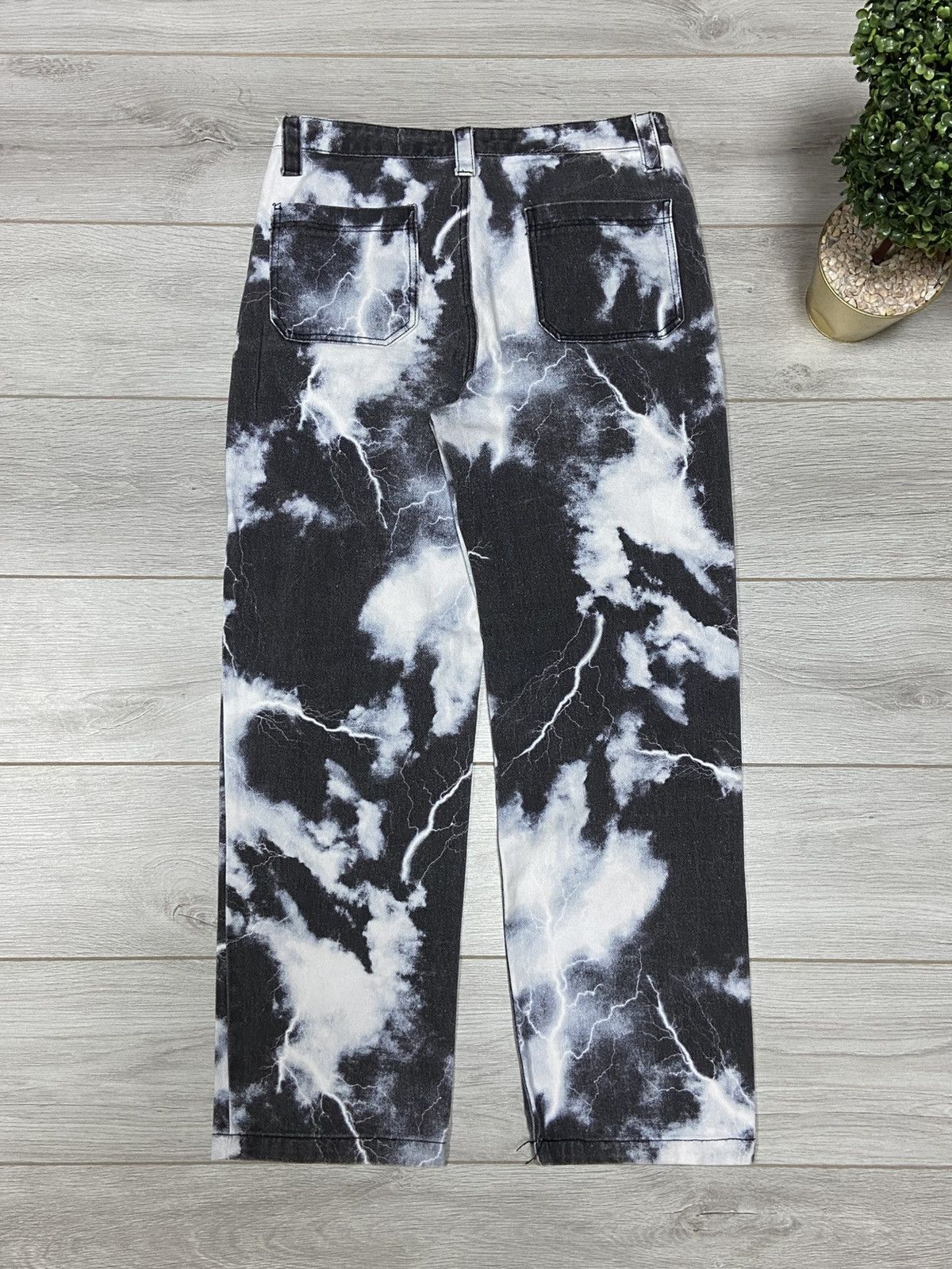 Jaded London Jaded lightning 🌩️ clouds over print designer pants jeans Size US 32 / EU 48 - 1 Thumbnail