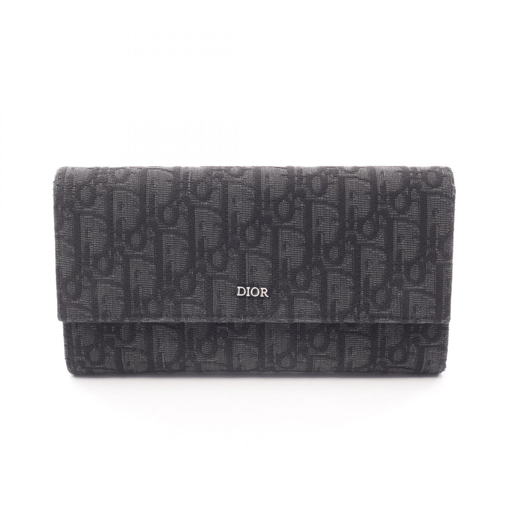 Dior Dior Dior Oblique Jacquard long flap wallet Textile Long Wallet DUTY FREE for USA Size ONE SIZE - 1 Thumbnail