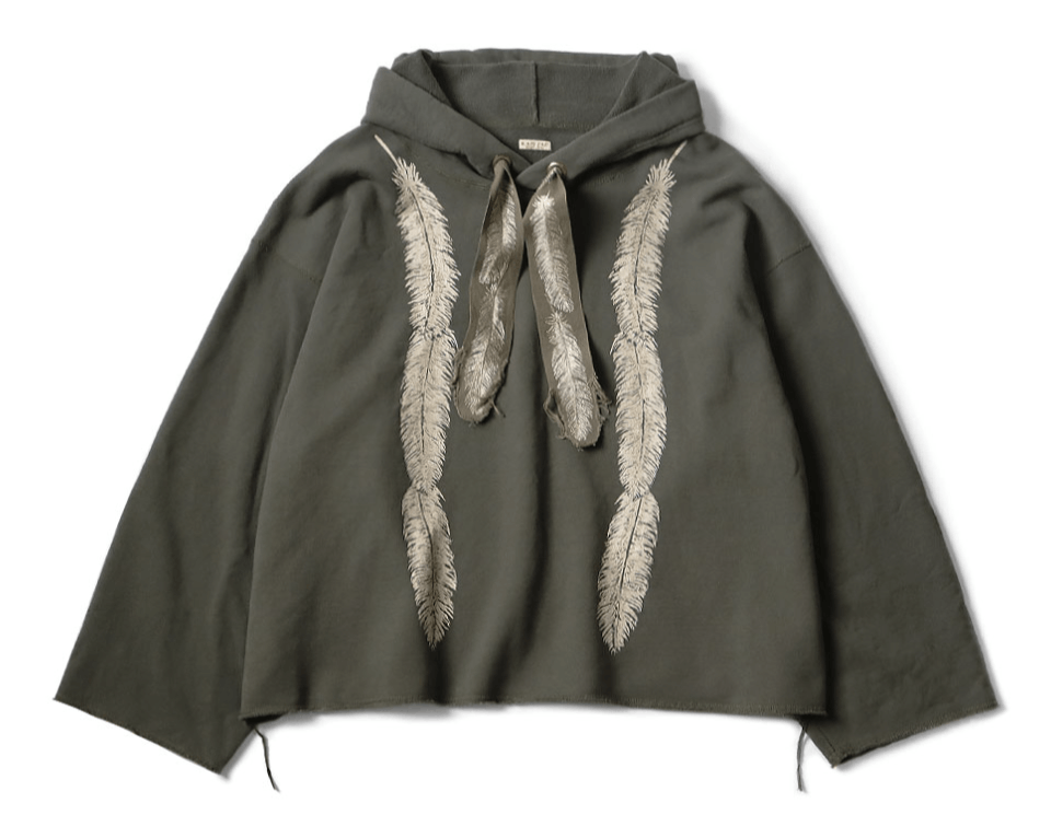 Kapital Feather Cord Catfish Hooded Sweatshirt (Feather pt) Khaki Size US L / EU 52-54 / 3 - 1 Thumbnail