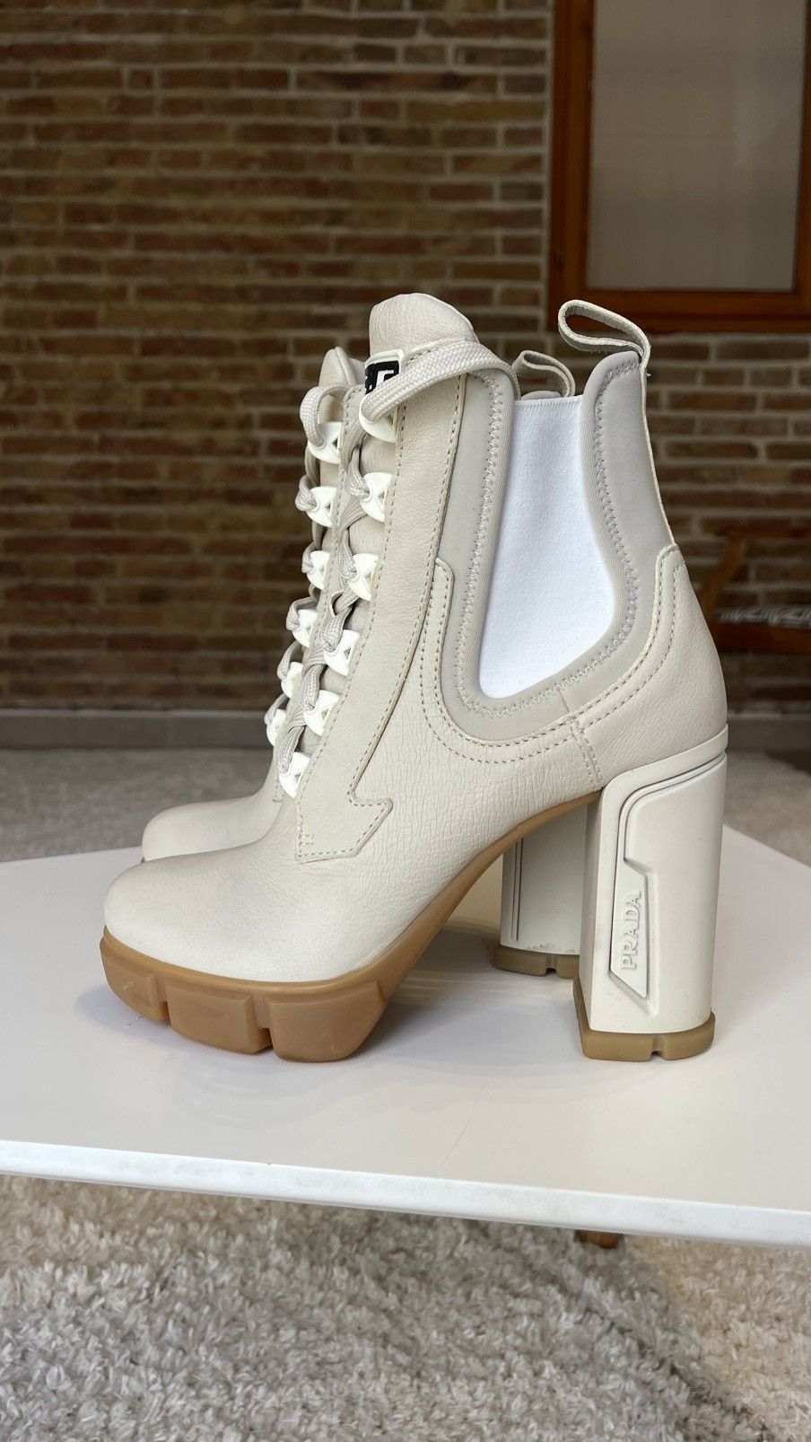 Prada Prada Milano Platform Leather Ankle Boots Size US 8 / IT 38 - 2 Thumbnail