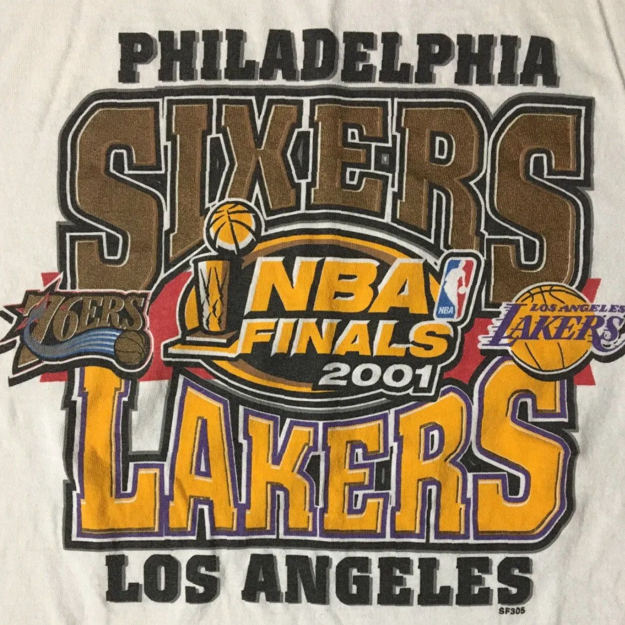 NBA Vtg 2001 Lakers NBA Finals Shirt L Basketball Kobe Shaq Champion 76ers Y2K 90s Size US L / EU 52-54 / 3 - 2 Thumbnail