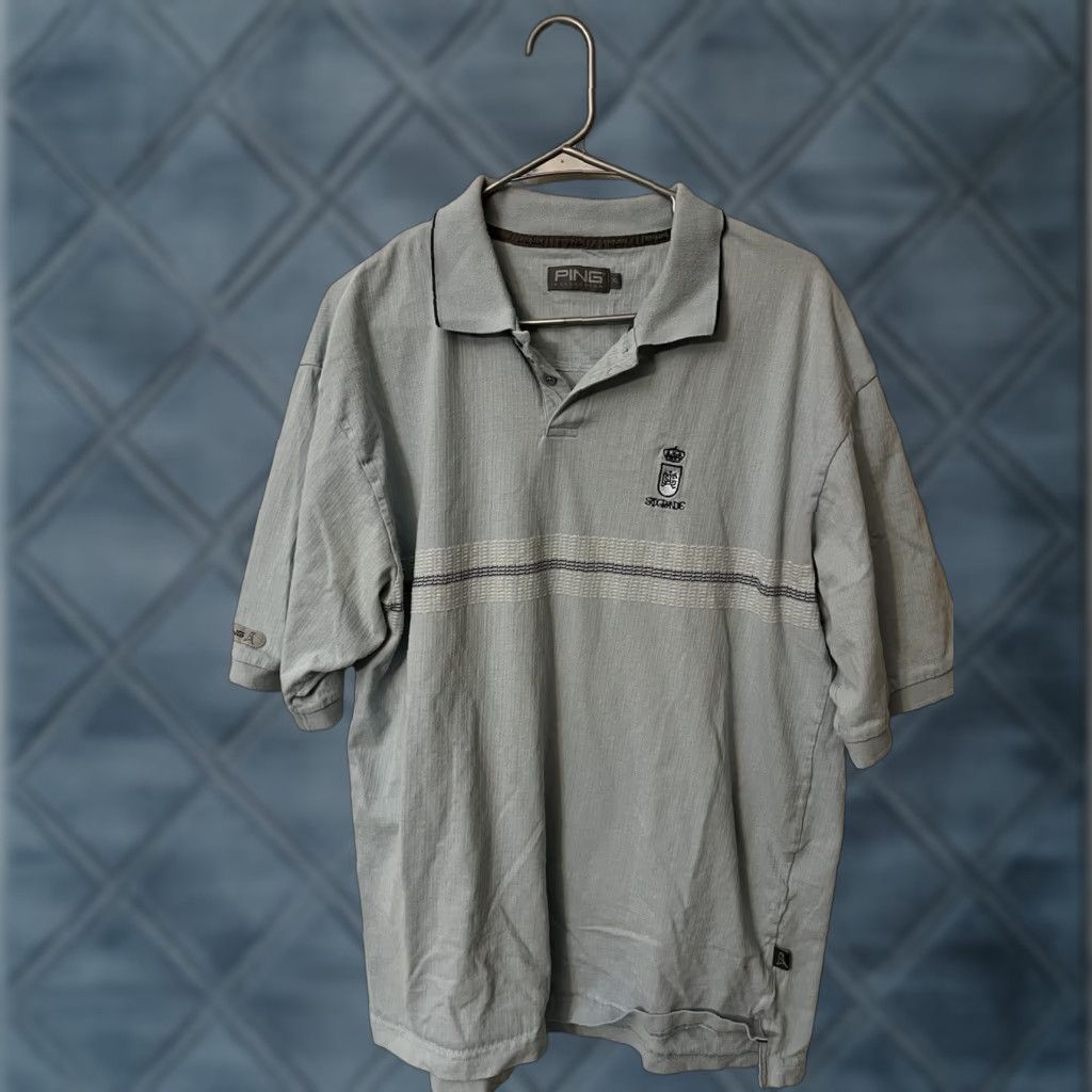 Vintage VINTAGE Ping Polo Men's XL Blue Embroidered Logo PING Collection Performance Dynamics VILOET Golf Sports Shirt Size US XL / EU 56 / 4 - 1 Thumbnail