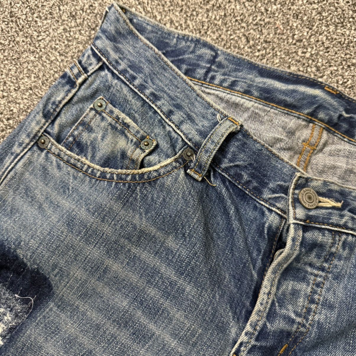 Undercover × Uniqlo 🔥🇯🇵 Vintage 90s Uniqlo Distressed Aging Wash Denim Size 32" / US 10 / IT 46 - 12 Thumbnail
