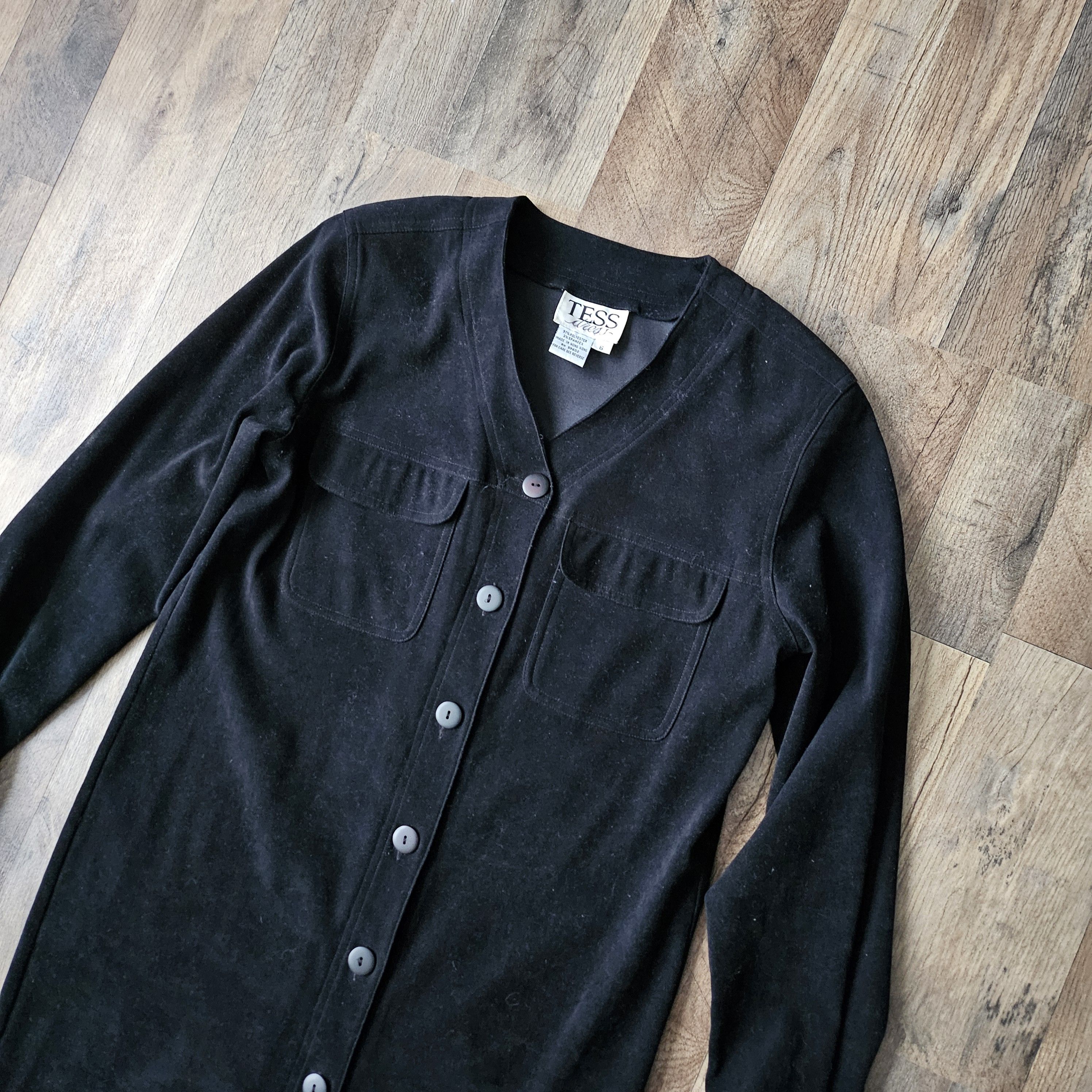 Vintage Vintage Tess Dress Womens 6 Black Button Up Down Size S / US 4 / IT 40 - 4 Thumbnail