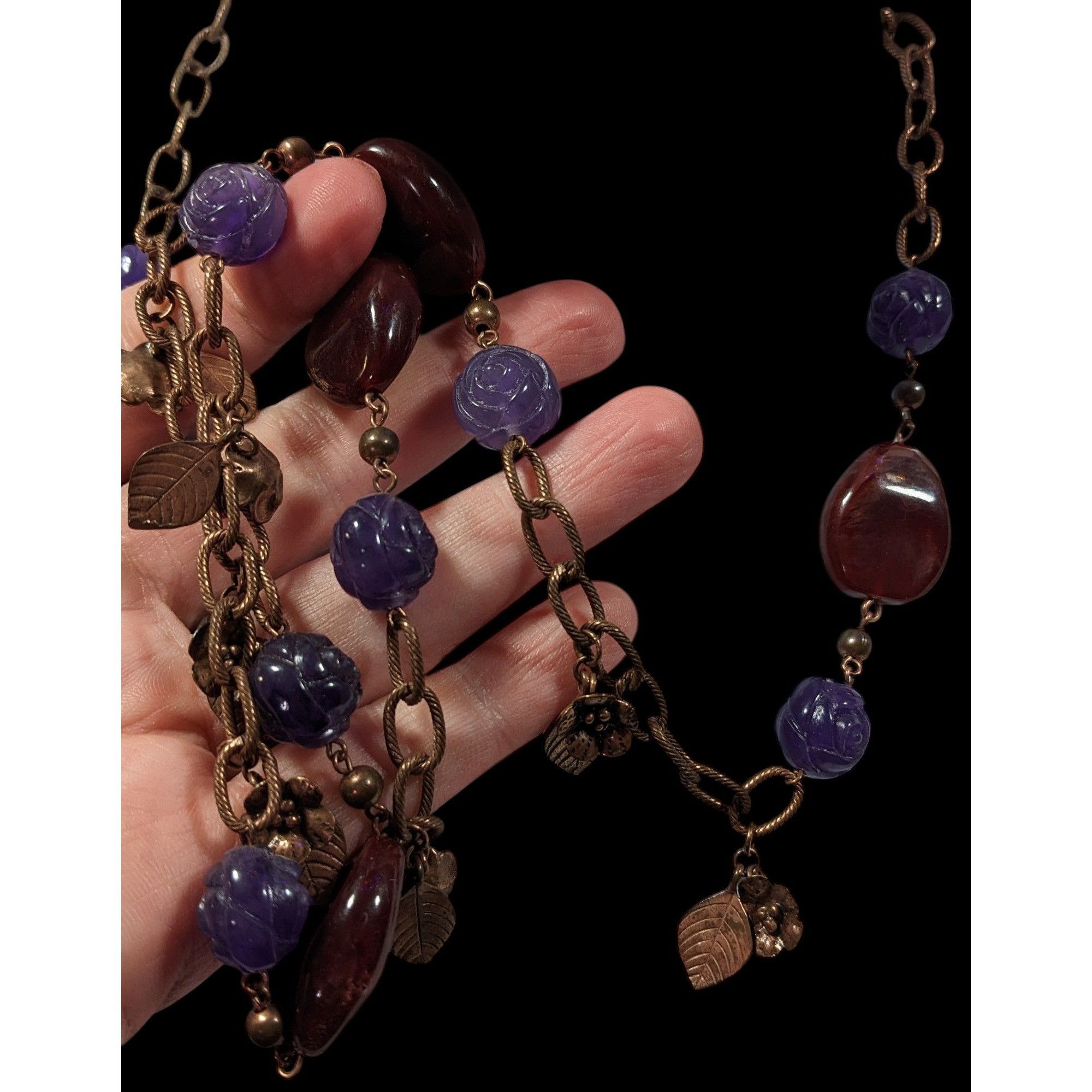 Other Vintage Cottagecore Floral Beaded Chain Necklace Size ONE SIZE - 12 Thumbnail