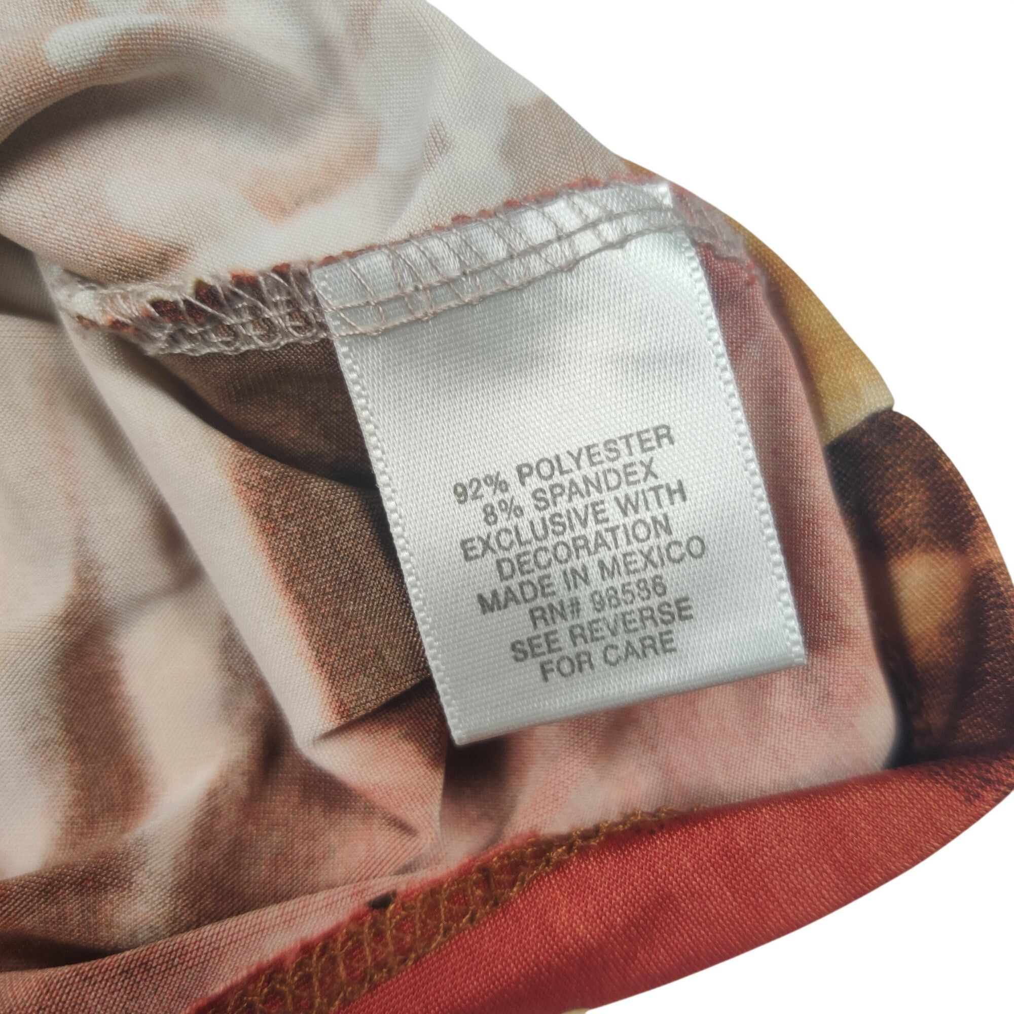 Other Dressbarn Embellished Blouse M Brown Red Criss Cross Abstrac Size M / US 6-8 / IT 42-44 - 5 Thumbnail