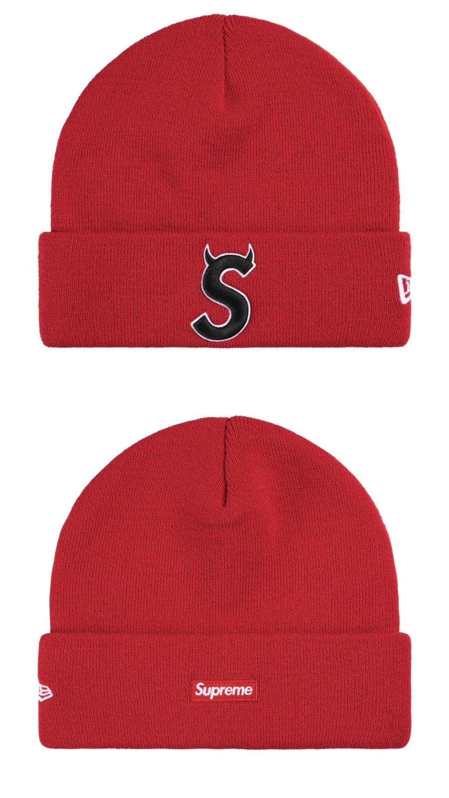 Supreme Supreme New Era Devil S Logo Beanie Red Size ONE SIZE - 1 Preview