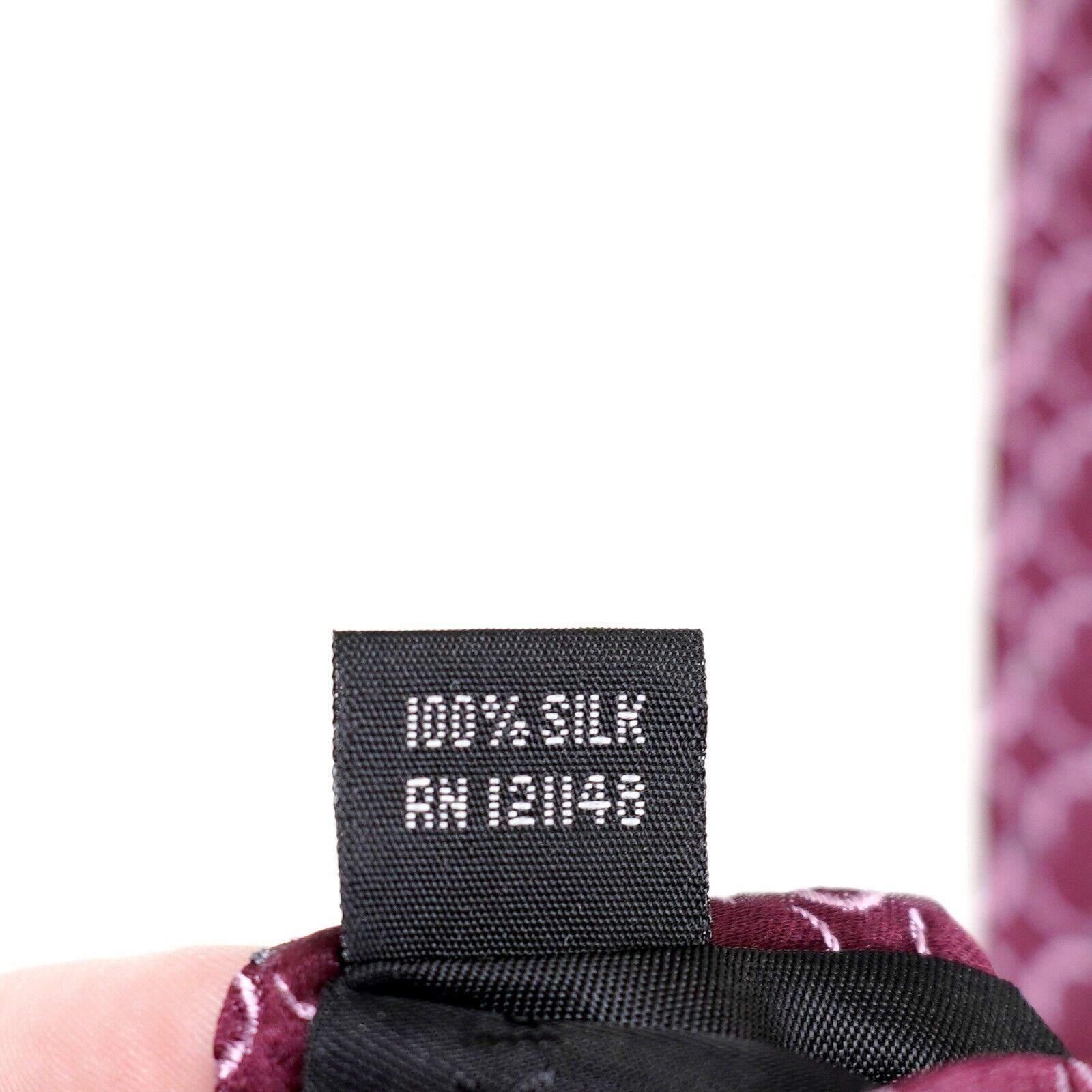 Calvin Klein Calvin Klein Red Burgundy Geometric Woven Tie Size ONE SIZE - 5 Thumbnail