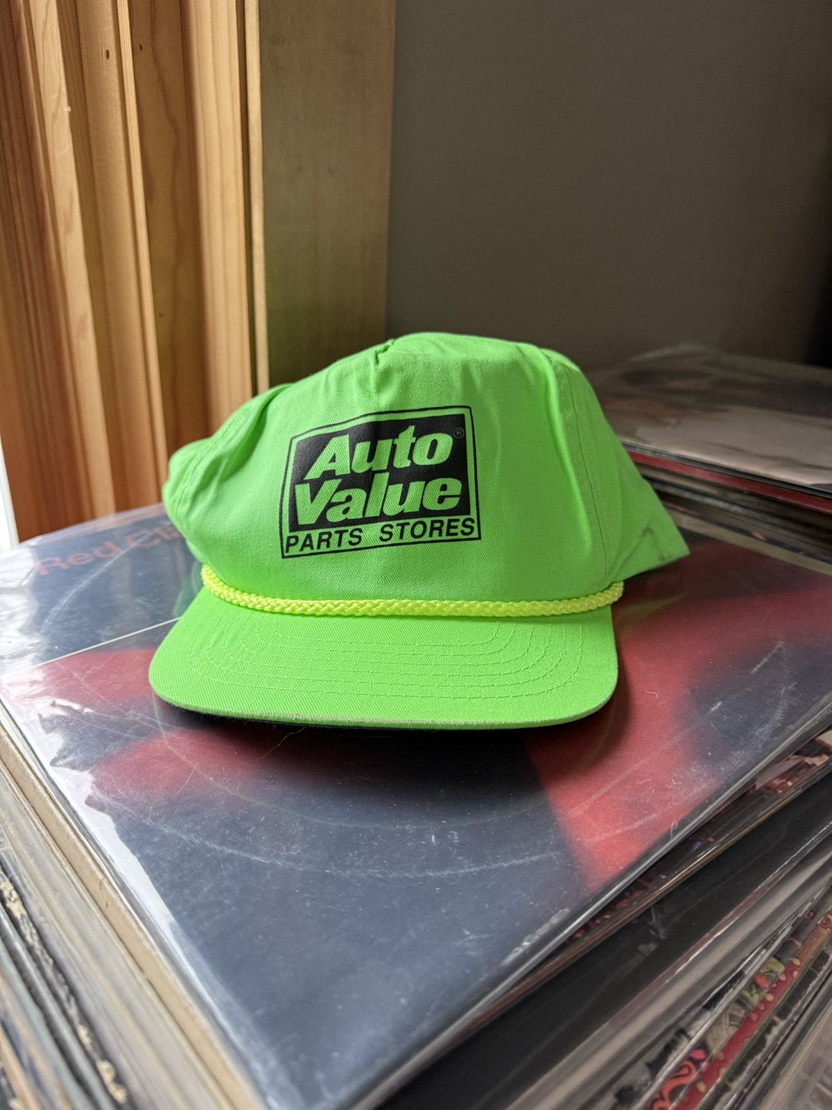 Vintage Vintage Auto Value Parts Store Neon Strapback Hat Size ONE SIZE - 1 Thumbnail