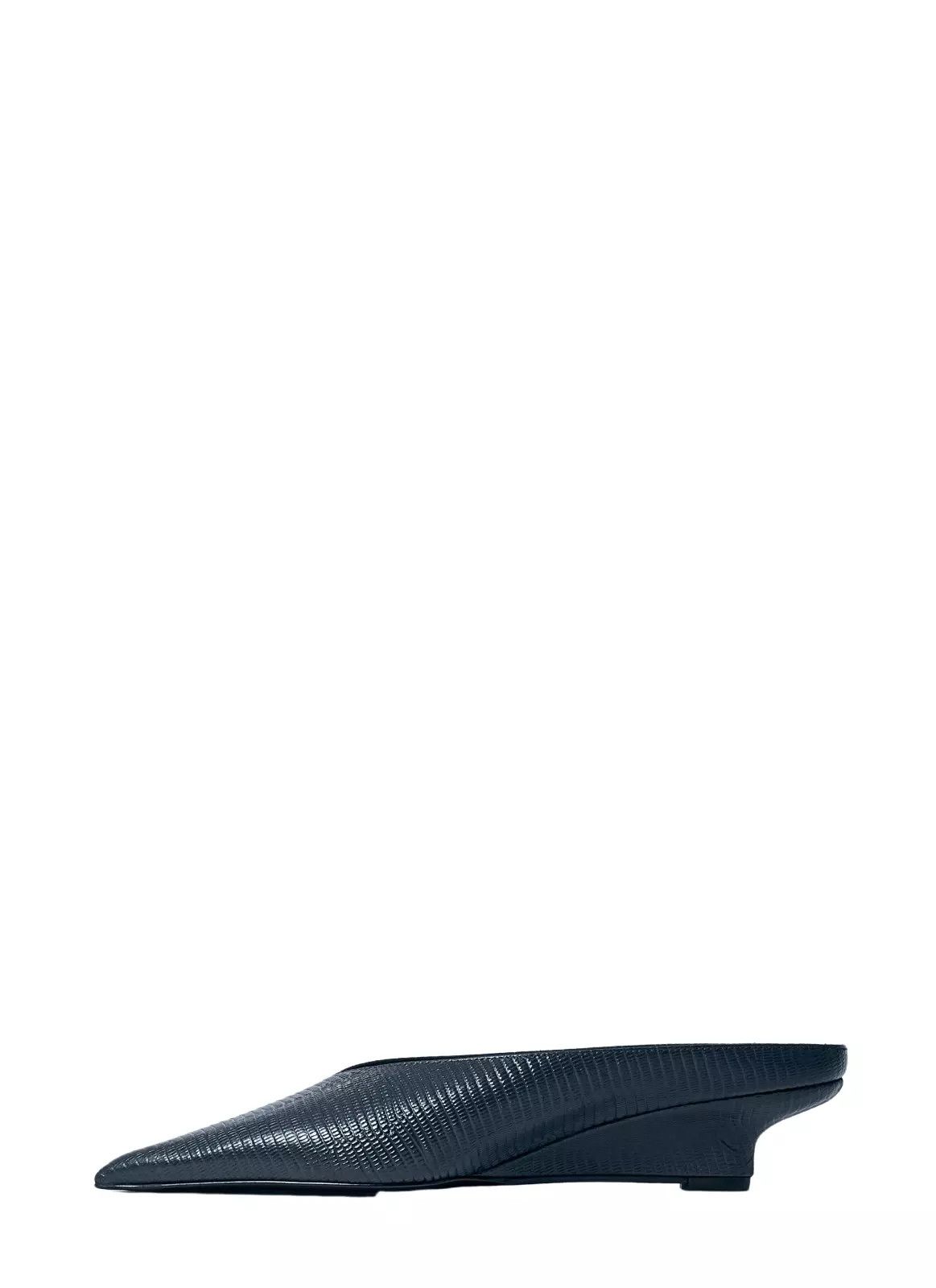 Toteme TOTEME Sharp $690 Black Embossed 35mm Wedge Mules Size US 7 / IT 37 - 3 Thumbnail