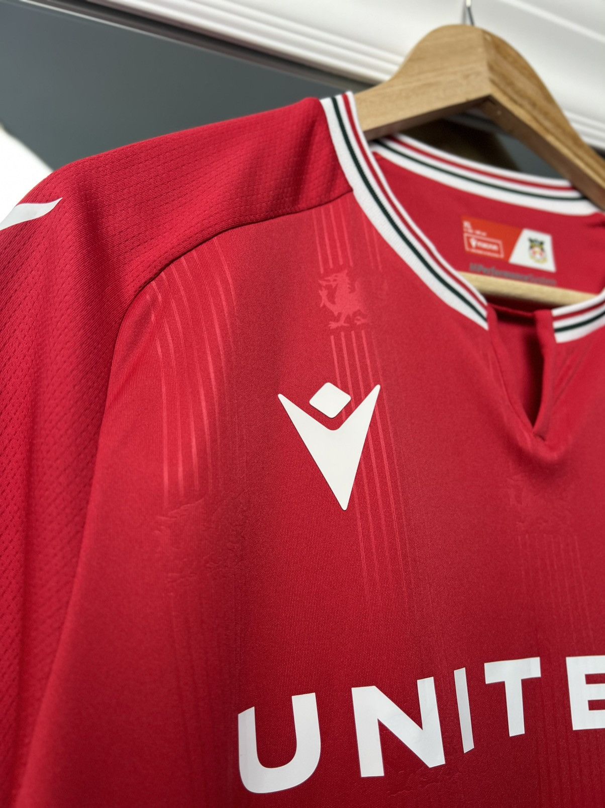 Macron × Vintage Wrexham AFC Home Jersey 2023/24 Macron XL – Mint Condition Size US XL / EU 56 / 4 - 8 Thumbnail