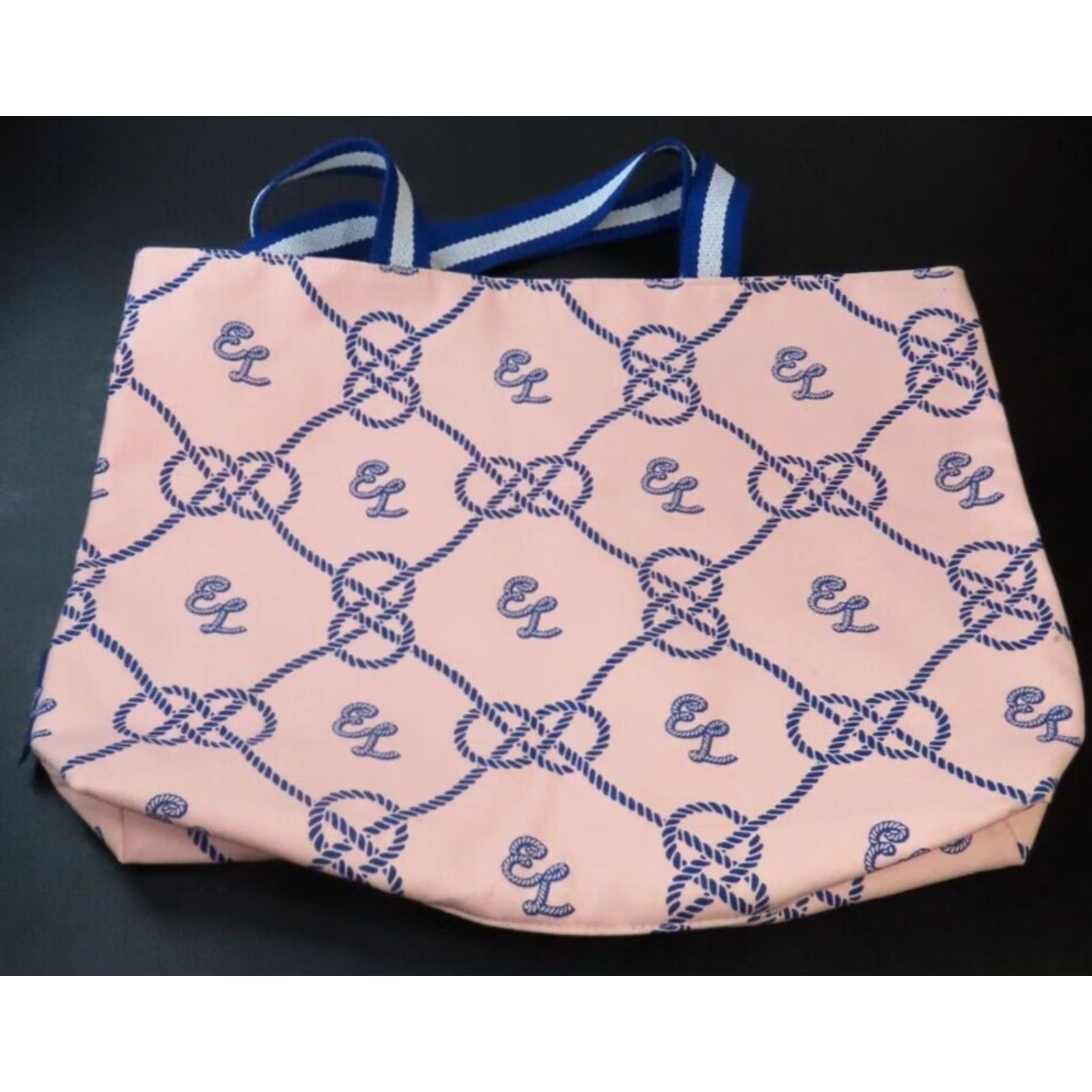 Vintage VINTAGE Estée Lauder Pink Blue Logo Tote Bag Woman Medium Travel Pink Cotton Polyester 17x11x3 Tote Womens Size ONE SIZE - 2 Thumbnail