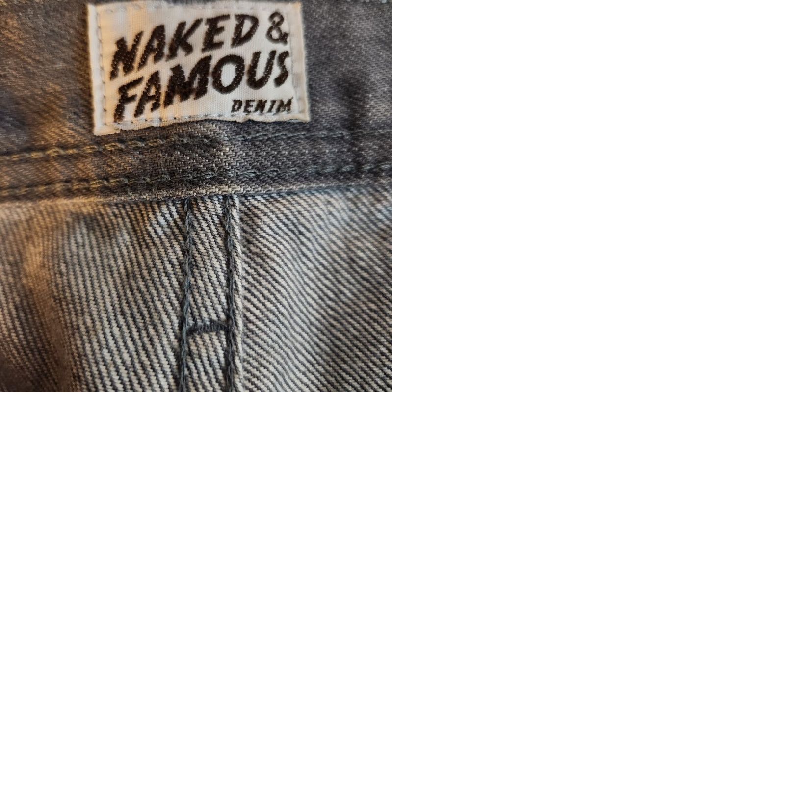 Vintage Naked & Famous Denim Weired Guy Selvedge Jeans Mens 33x34 Gray Denim Tapered Regular Waist 33 Inseam 32 In Size US 32 / EU 48 - 10 Thumbnail