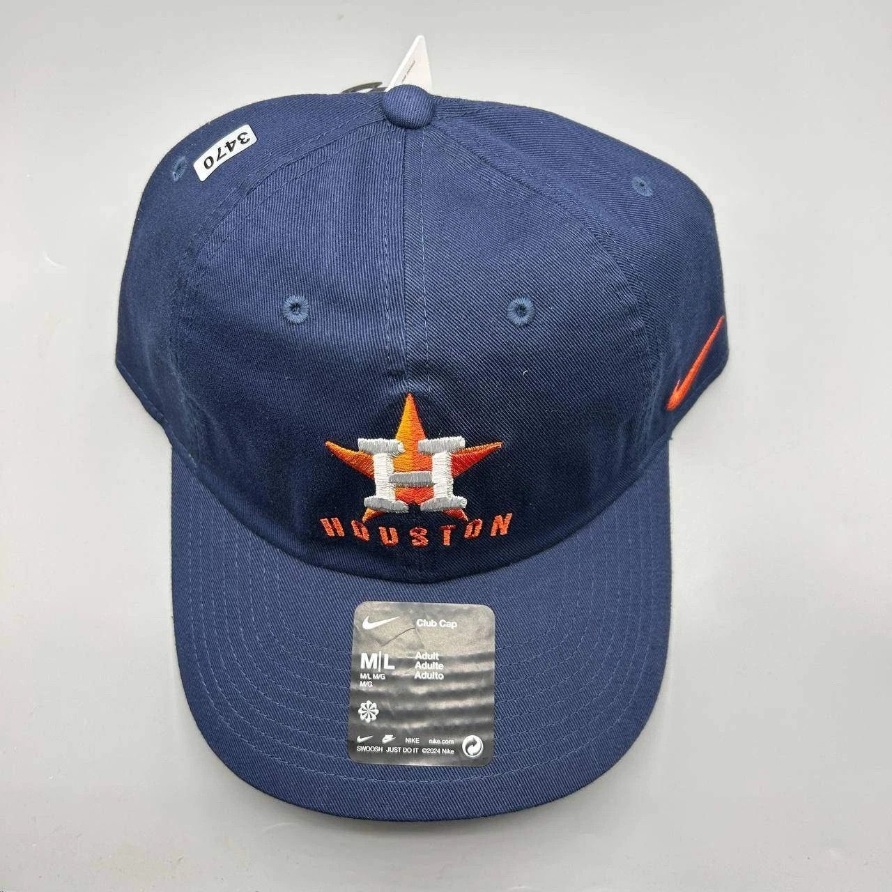 Nike Houston Astros x Nike Club Hat Men M-L Strap Back Cap Cotton Size ONE SIZE - 8 Thumbnail