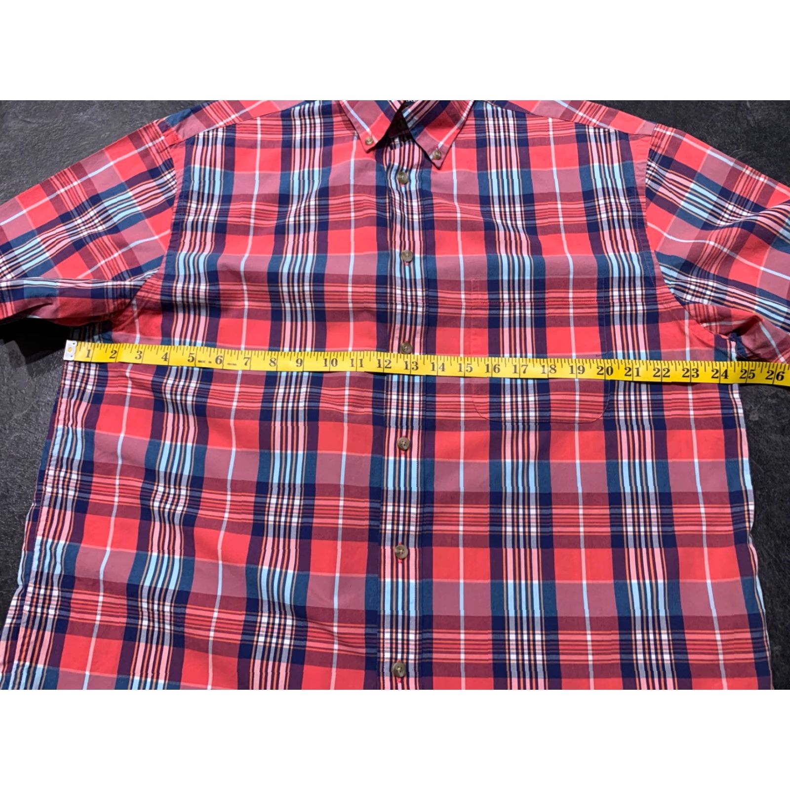 Roundtree & Yorke VINTAGE Roundtree & Yorke Shirt Mens Large L Button-Down Red Plaid Short Sleeve Size US L / EU 52-54 / 3 - 6 Thumbnail