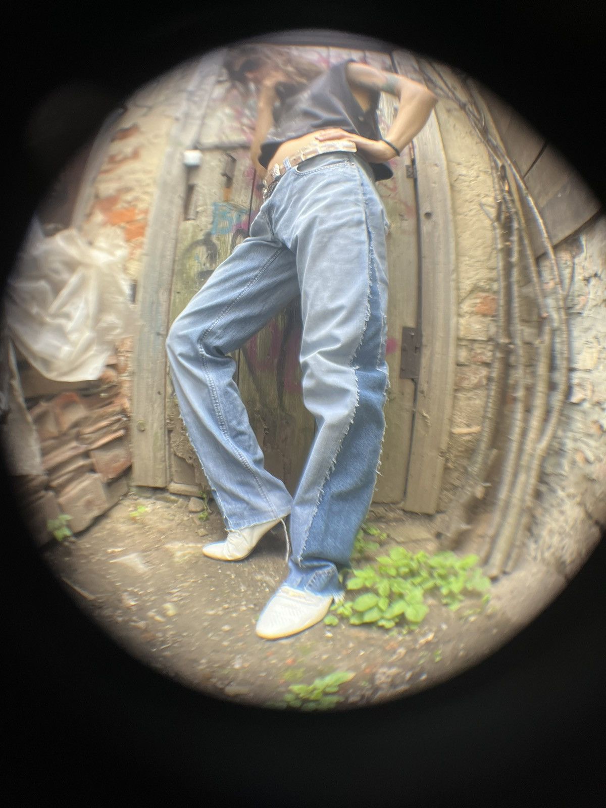 Handmade Handmade custom denim jeans flared pants reworked grunge Size US 34 / EU 50 - 1 Thumbnail