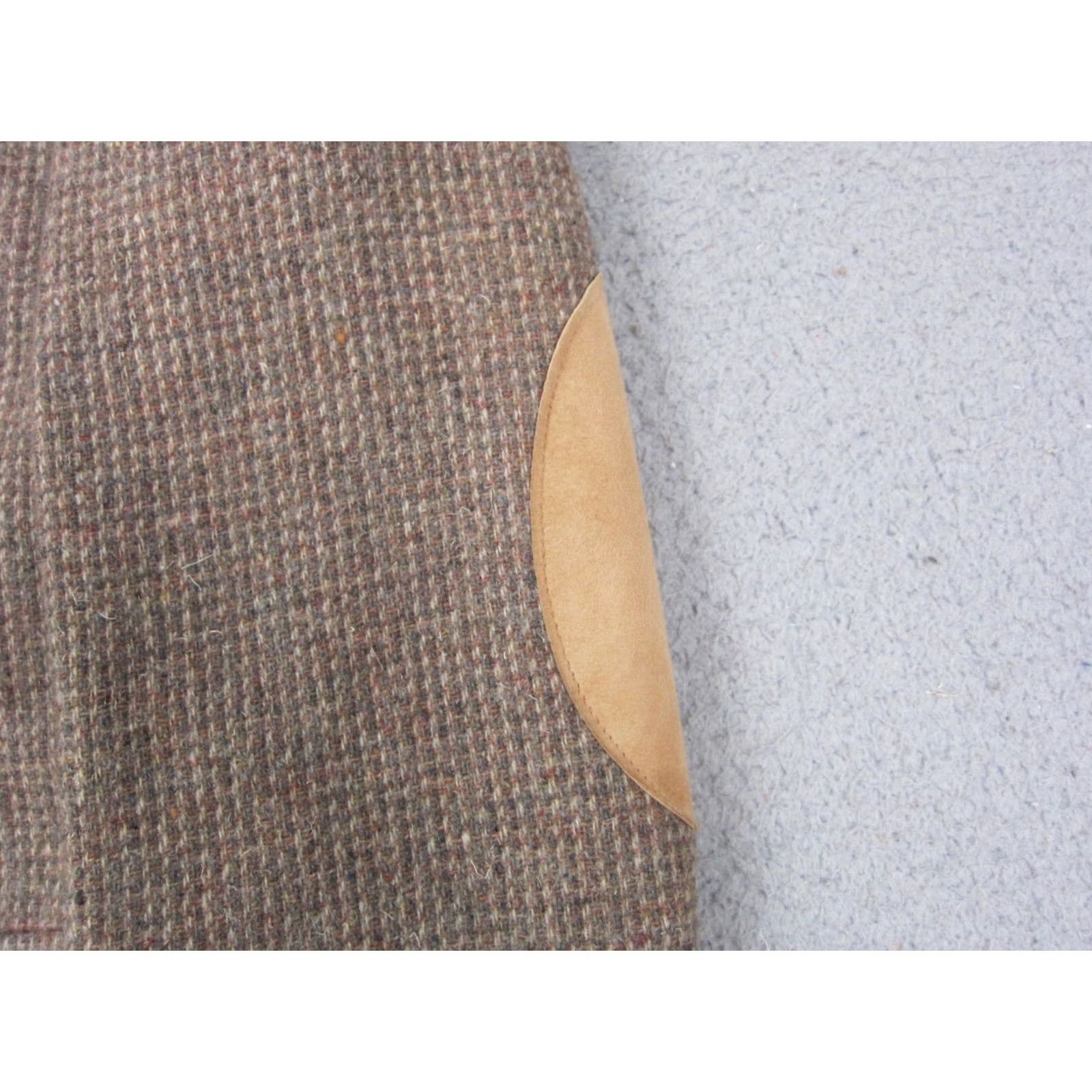 Vintage VINTAGE Tweed Blazer Jacket Mens 40L Brown Elbow Patch Armstrongs Sport 70s Size 40R - 3 Thumbnail