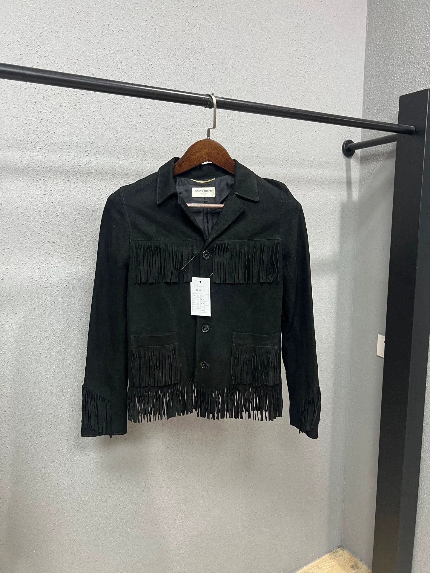Saint Laurent Paris black suede fringe jacket from saint laurent Size XS / US 0-2 / IT 36-38 - 1 Thumbnail
