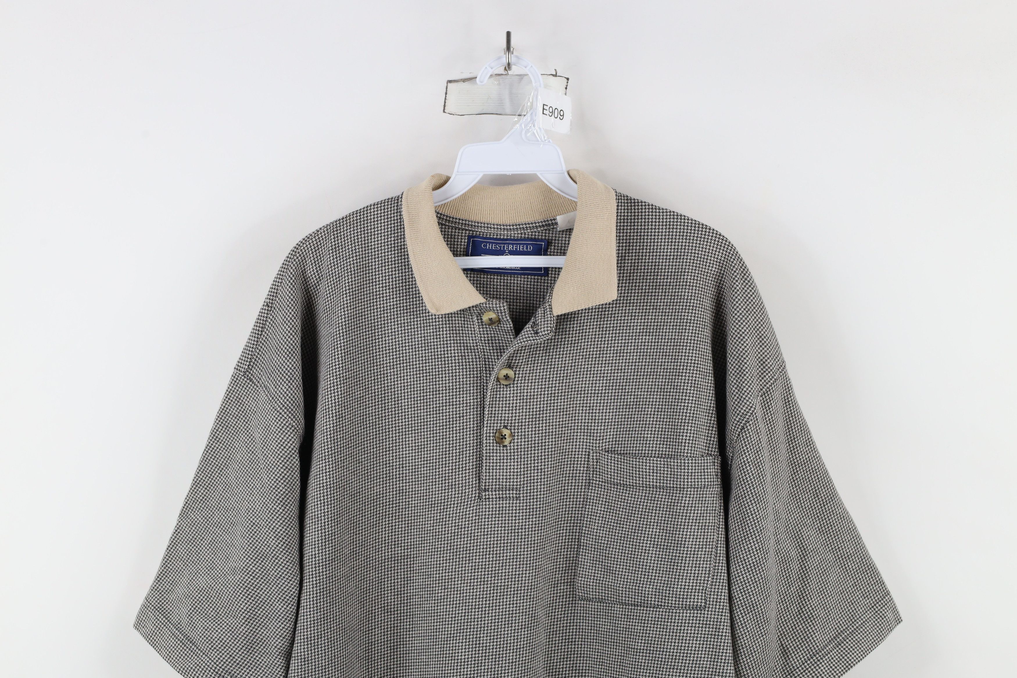 Vintage Vintage 90s Streetwear Houndstooth Knit Collared Polo Shirt Size US XXL / EU 58 / 5 - 2 Thumbnail