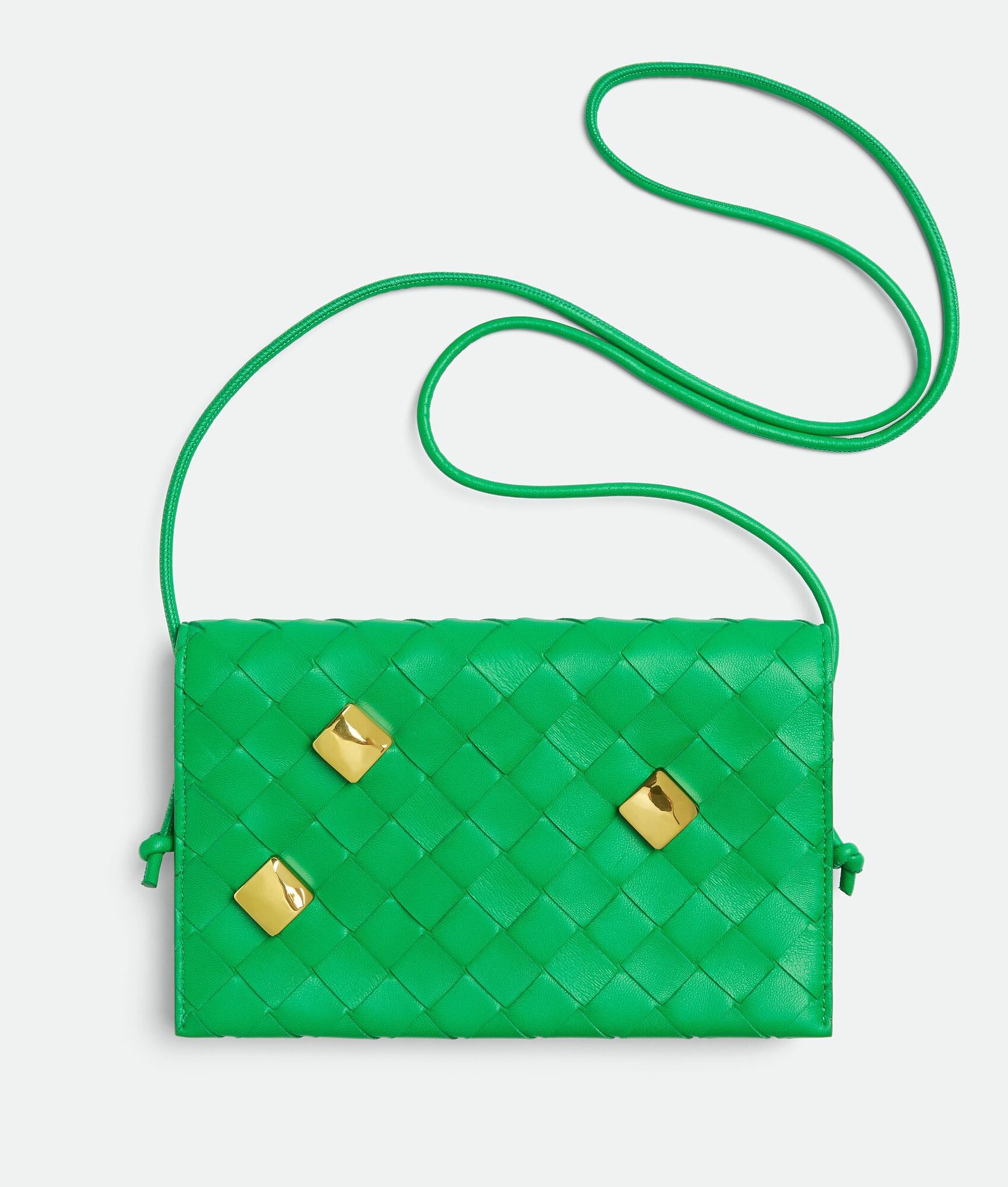 Bottega Veneta o1n1vont1224 Size: OS / Intrecciato Wallet On Strap in Green Size ONE SIZE - 1 Thumbnail