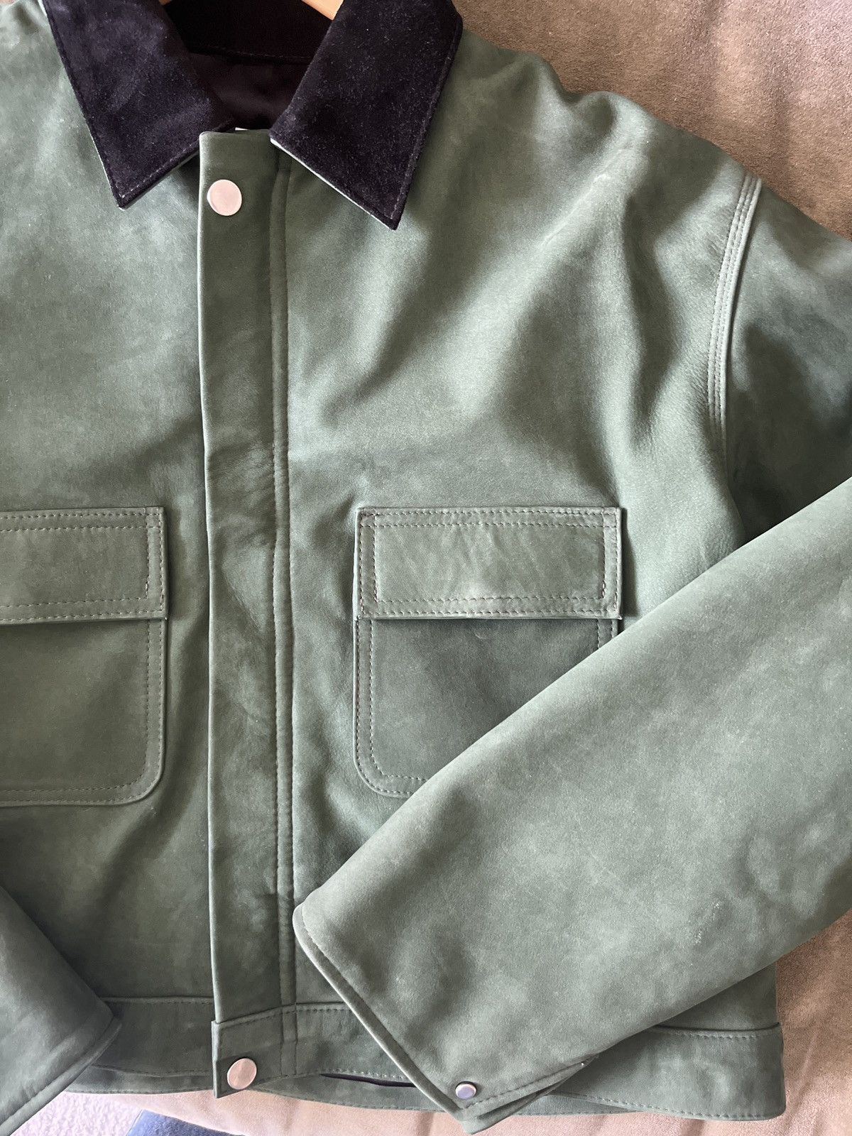 Other Diallo / Boxy Crop Suede Jacket / Green / Small Size US S / EU 44-46 / 1 - 6 Thumbnail