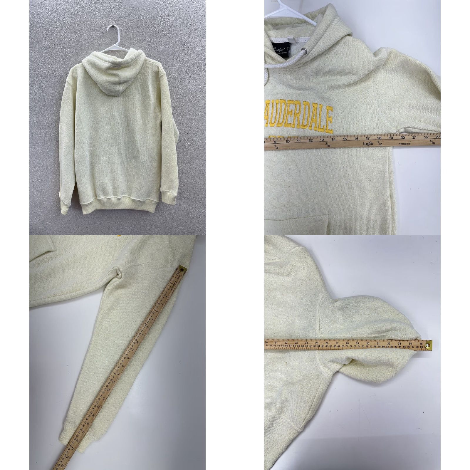 Vintage Comfortex USA Sweatshirt Womens Medium Yellow Solid Long Sleeve Logo Cotton Polyester Fleece Size M / US 6-8 / IT 42-44 - 8 Thumbnail