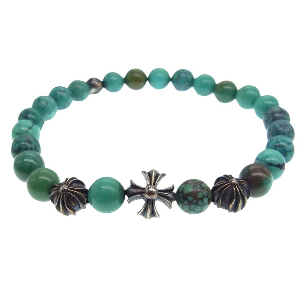 image of Chrome Hearts Turquoise Cross Beaded Bracelet, Men's