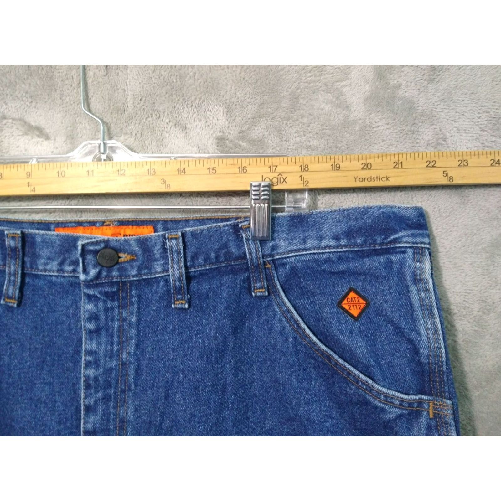 Wrangler VINTAGE Wrangler Jeans Men 44x30 Blue Denim Riggs Workwear Flame Resistant Cat2 Lot of 2 Size US 44 / EU 60 - 3 Thumbnail