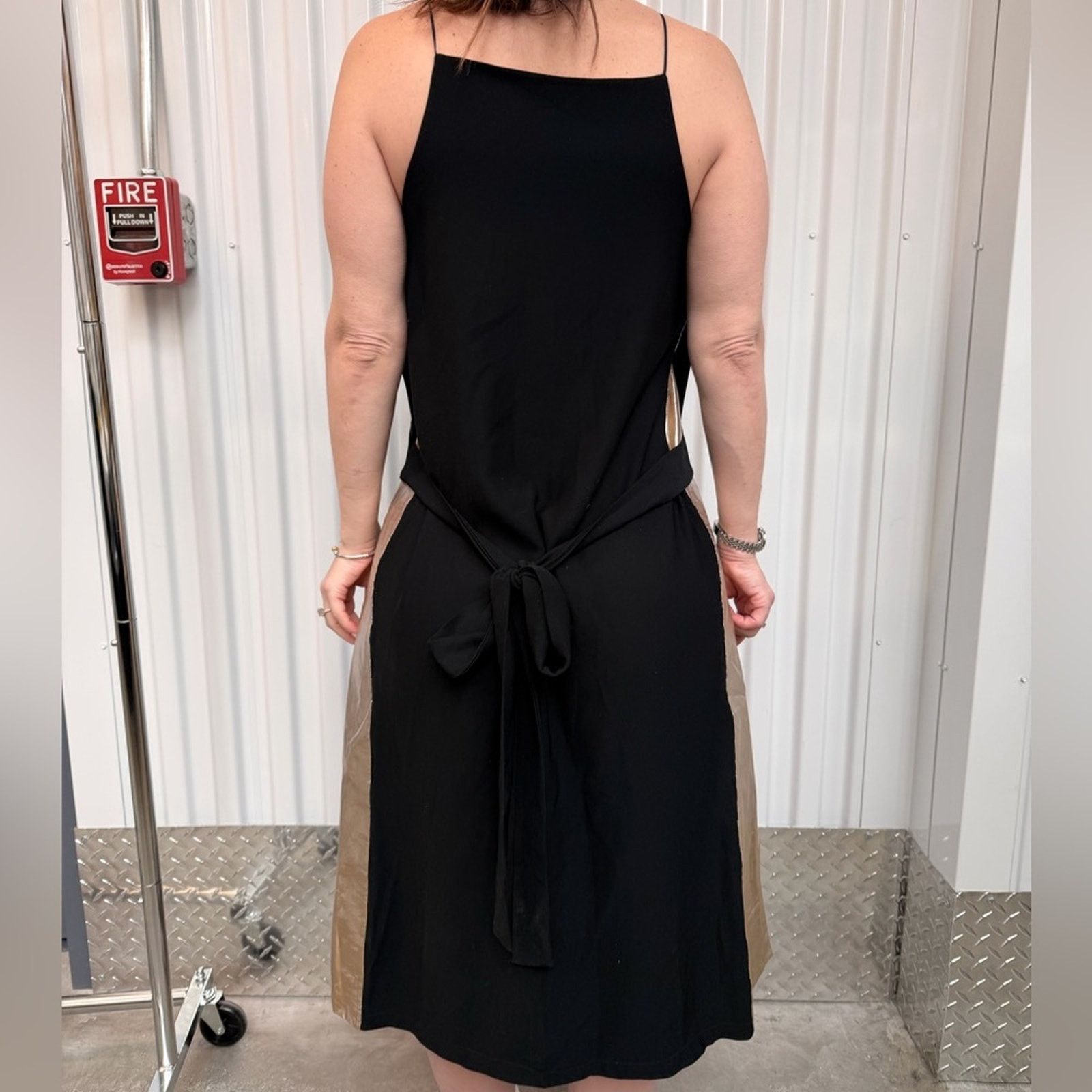 & Other Stories Atelier Kikala Elegant Black Slip Dress with gold panels S Size S / US 4 / IT 40 - 4 Thumbnail