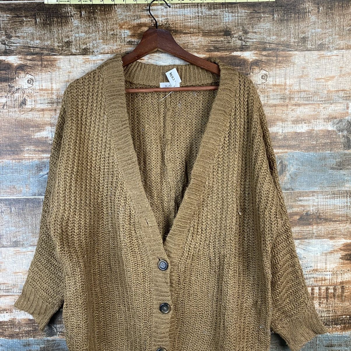 Vintage DL Scalzi Vintage Brown Cardigan Knitwear #C1174 Size XL / US 12-14 / IT 48-50 - 2 Thumbnail